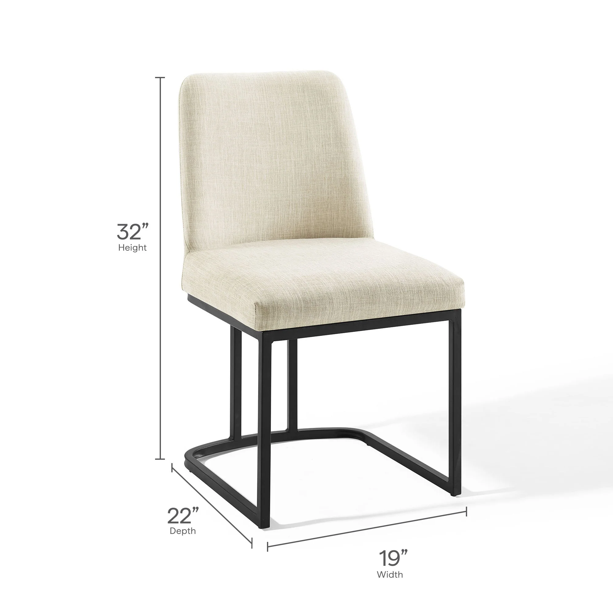 Amplify Sled Base Upholstered Fabric Dining Side Chair by Modway - Image 12