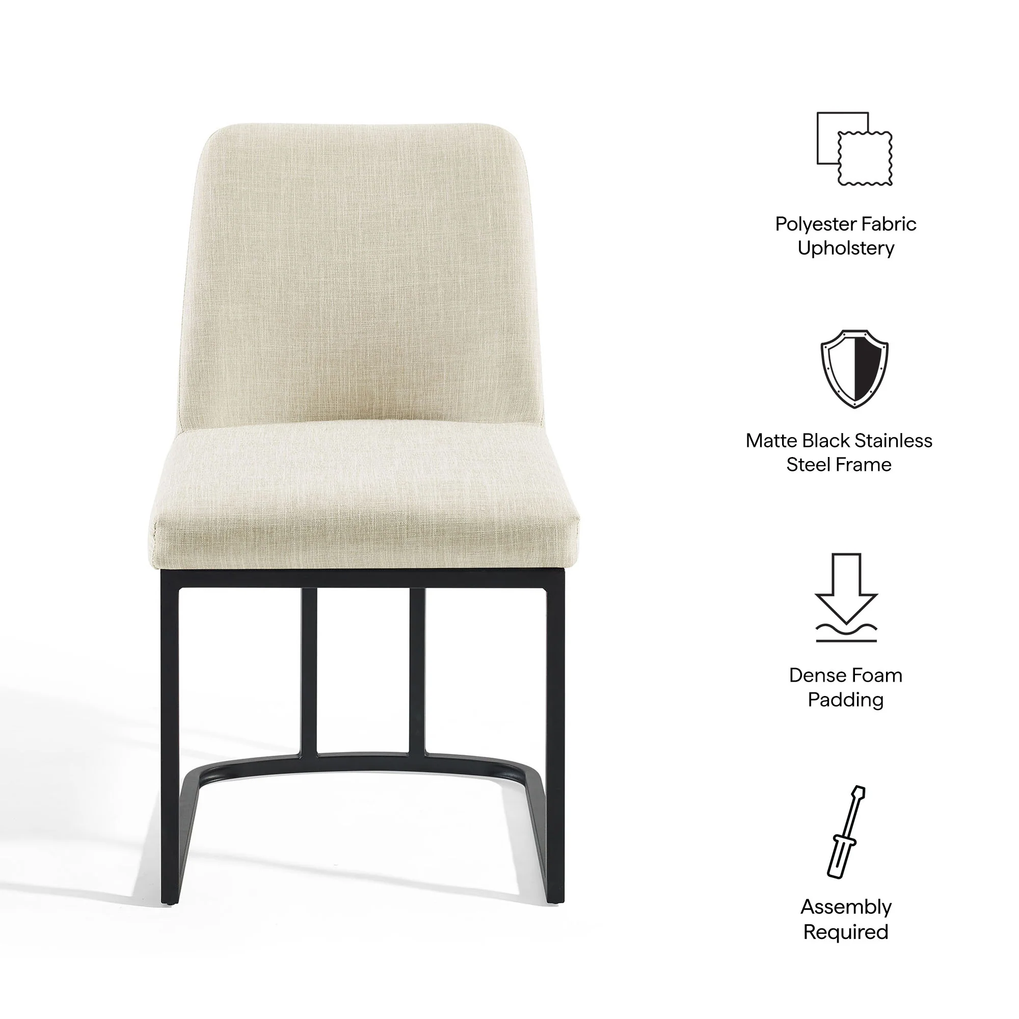Amplify Sled Base Upholstered Fabric Dining Side Chair by Modway - Image 13