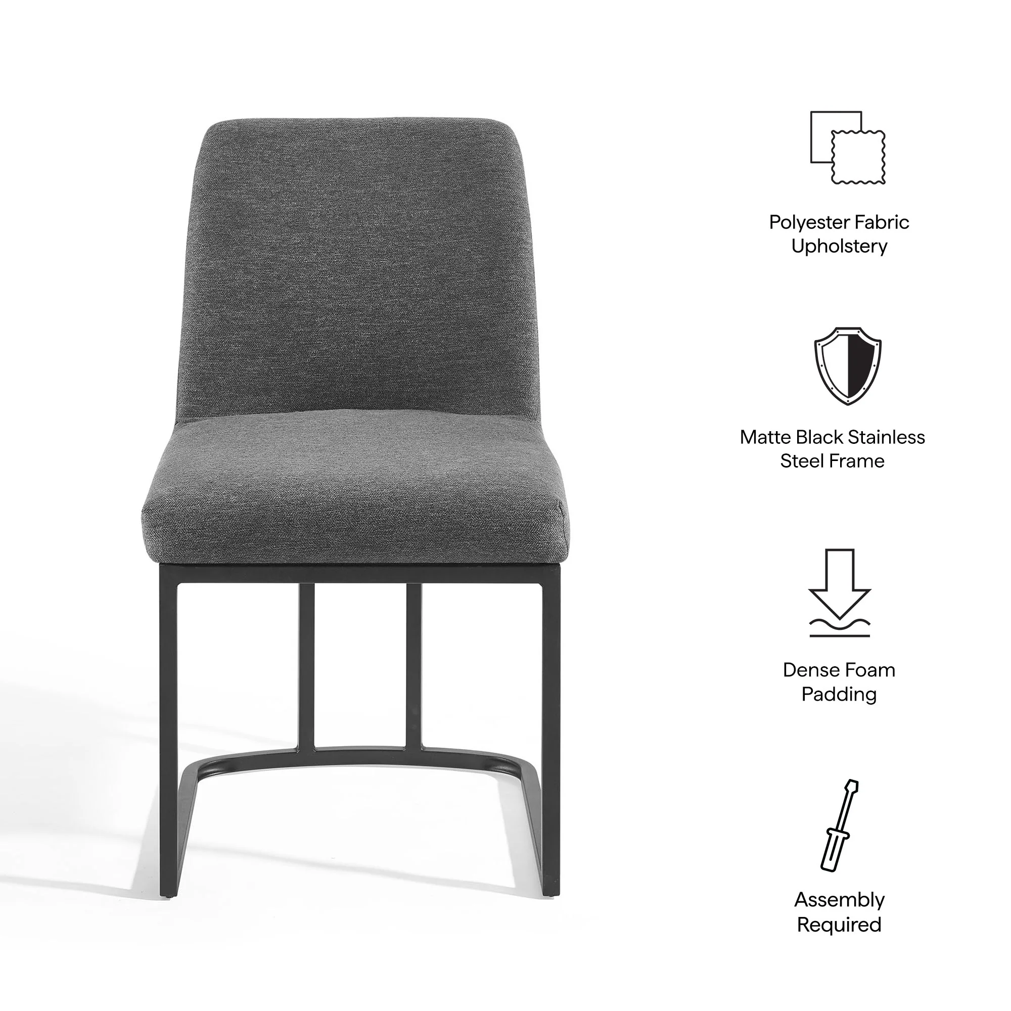 Amplify Sled Base Upholstered Fabric Dining Side Chair by Modway - Image 2