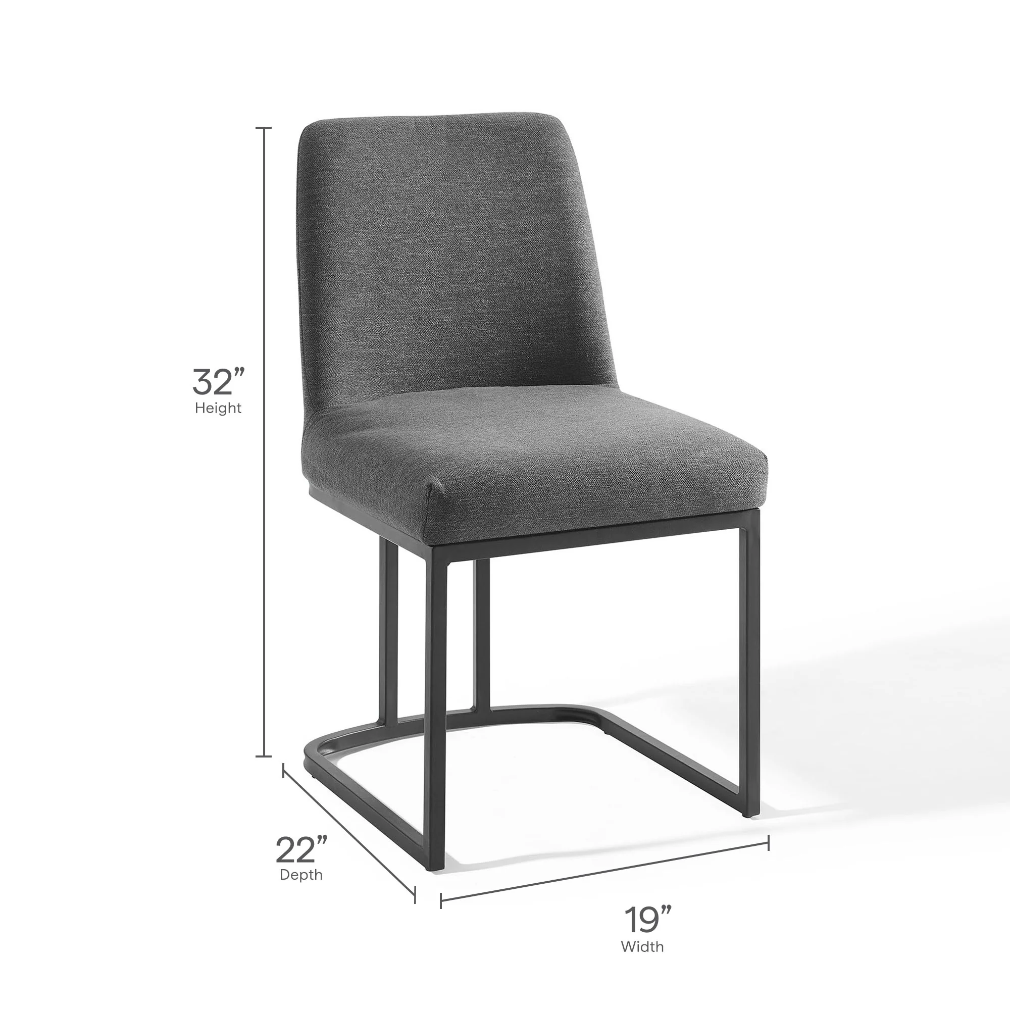 Amplify Sled Base Upholstered Fabric Dining Side Chair by Modway - Image 3