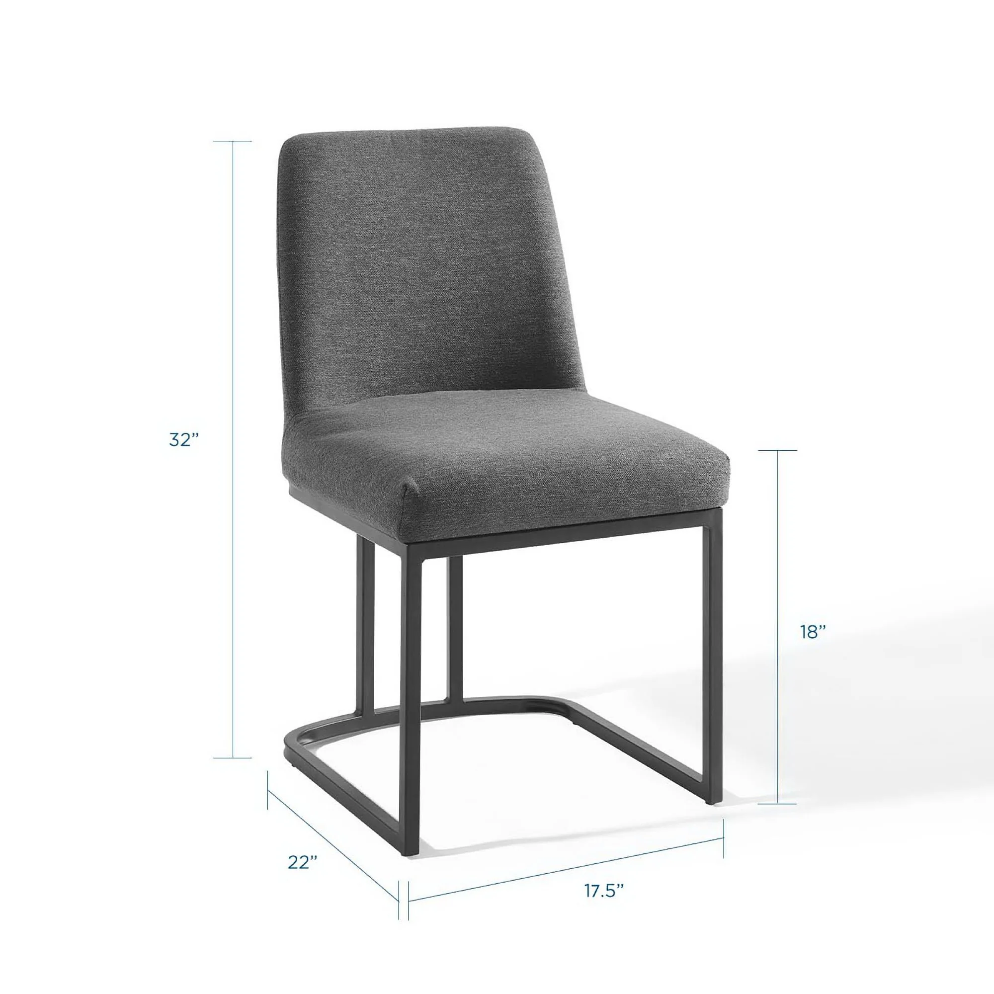 Amplify Sled Base Upholstered Fabric Dining Side Chair by Modway - Image 4