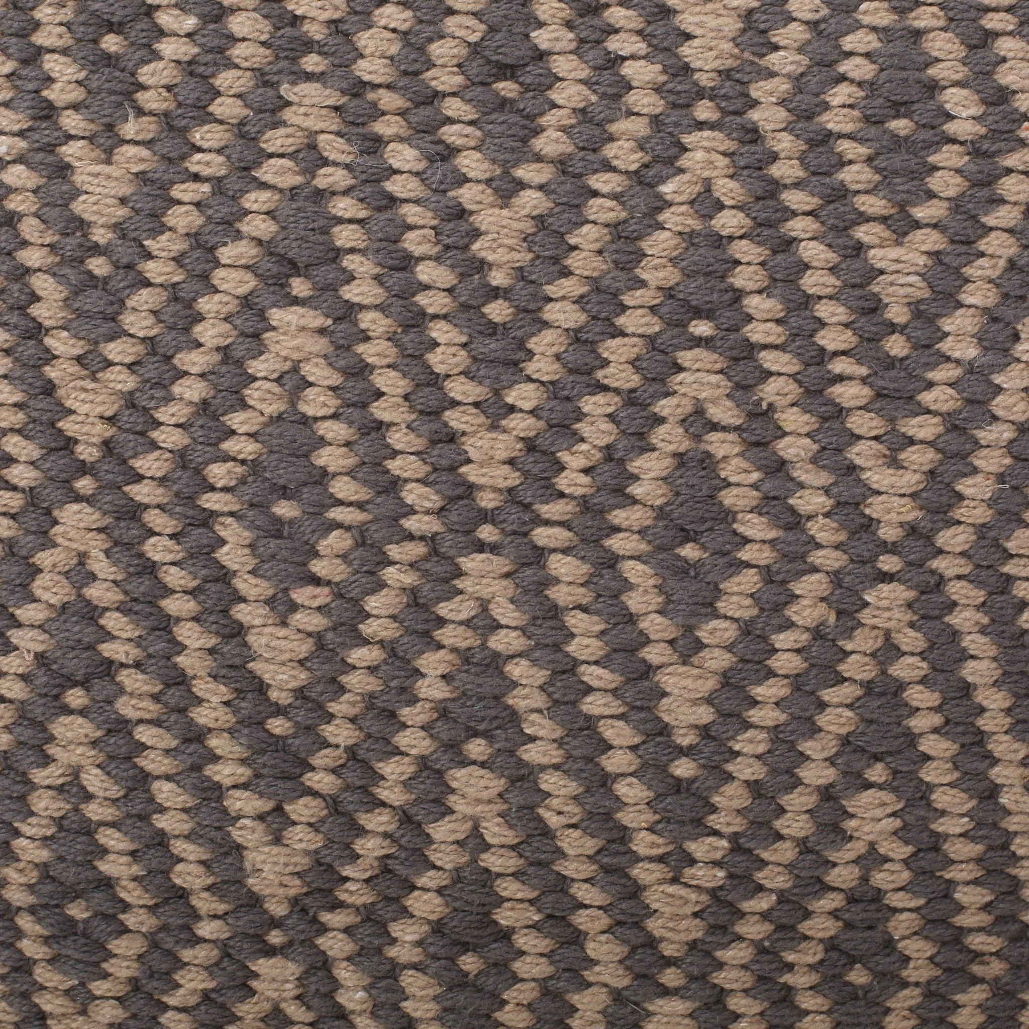 Amuleto Hand Loomed Cotton Pouf - Dark Gray / Brown - Image 5