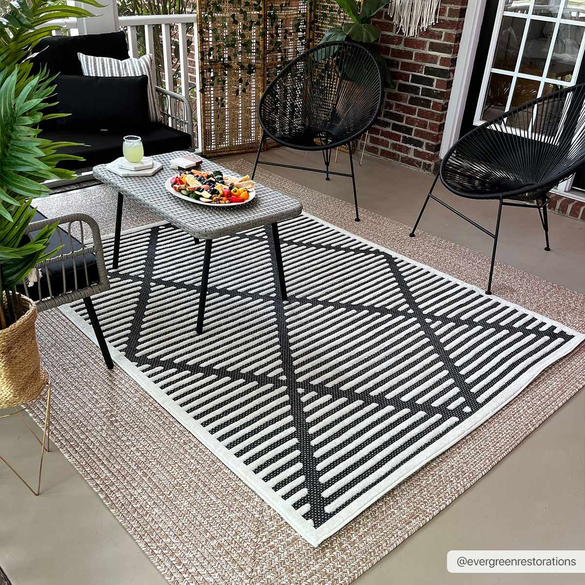 Anah 3D Black Outdoor Rug - Image 10