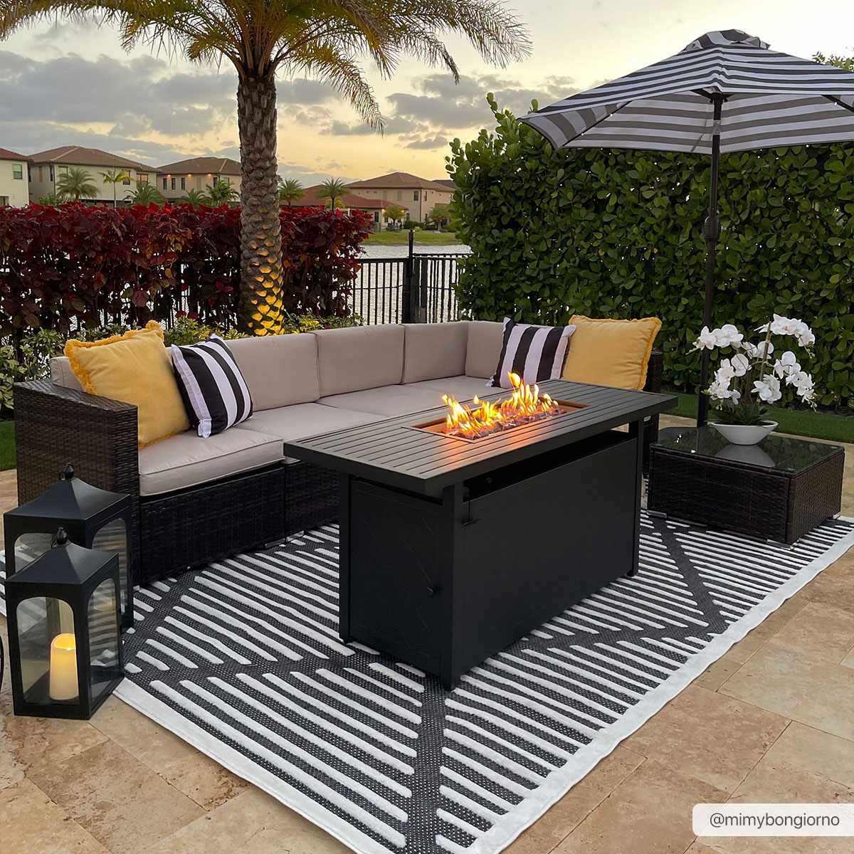 Anah 3D Black Outdoor Rug - Image 2