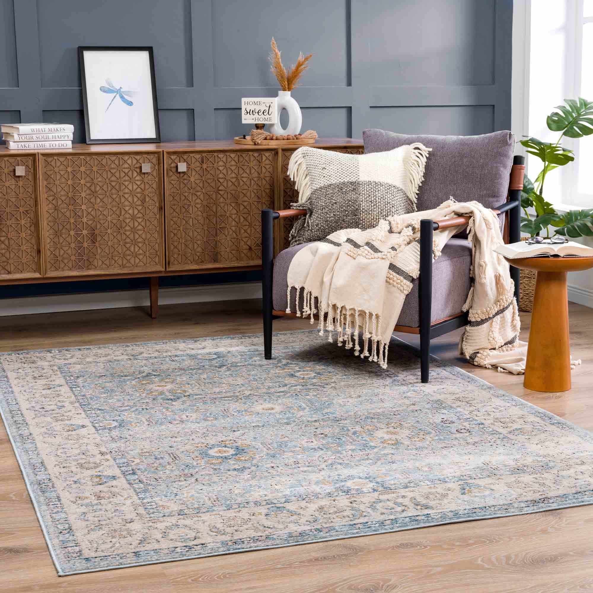 Anana Silver Blue & Beige Area Rug - Clearance - Image 2