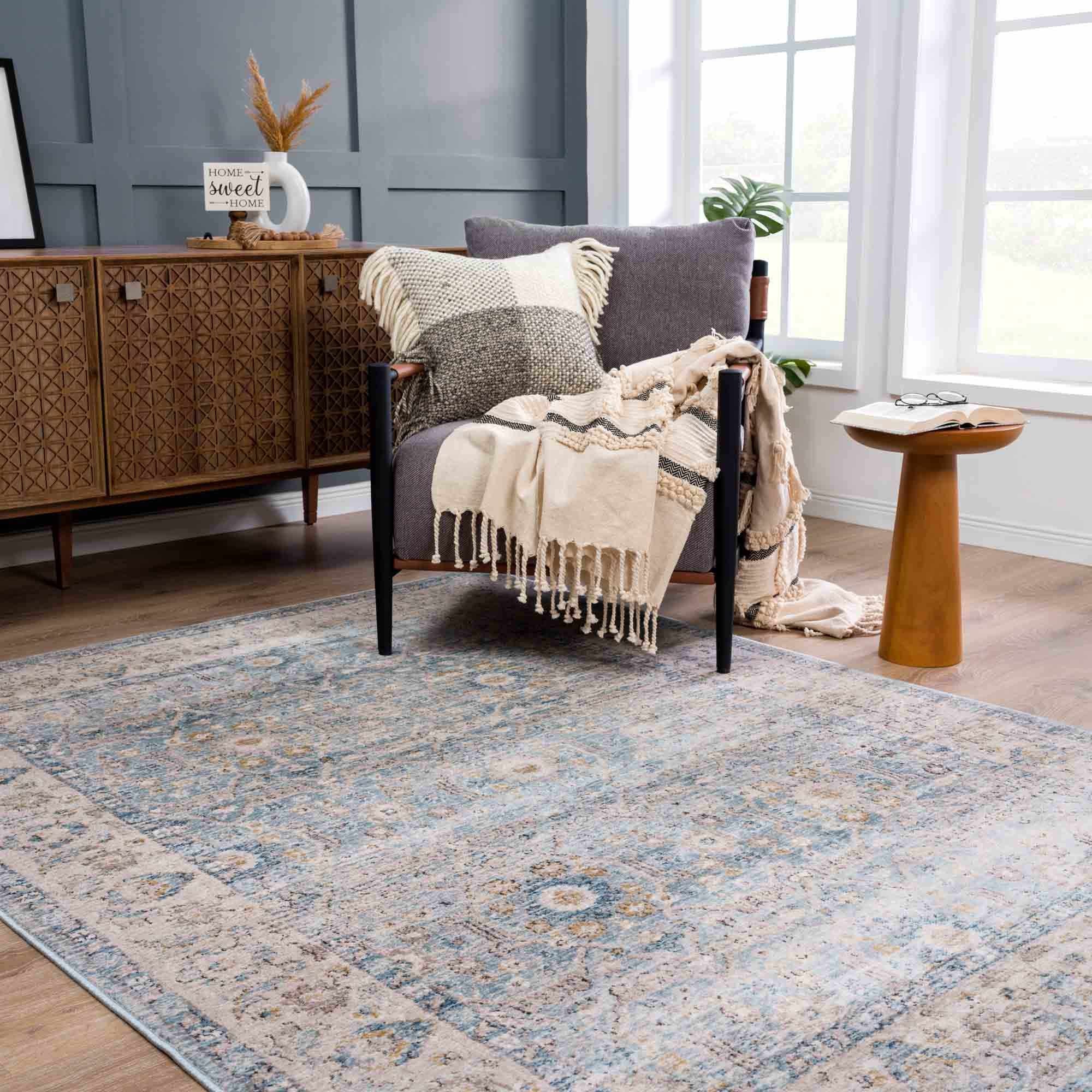 Anana Silver Blue & Beige Area Rug - Clearance - Image 9