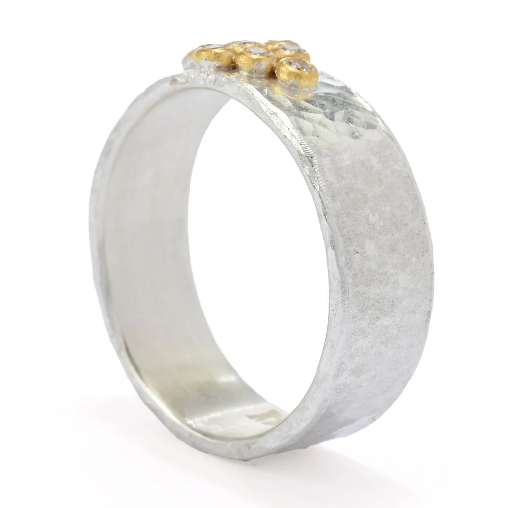 Anatolia by Cevherun 24K Gold Accented 0.09ctw Diamond Cluster Ring - Image 2
