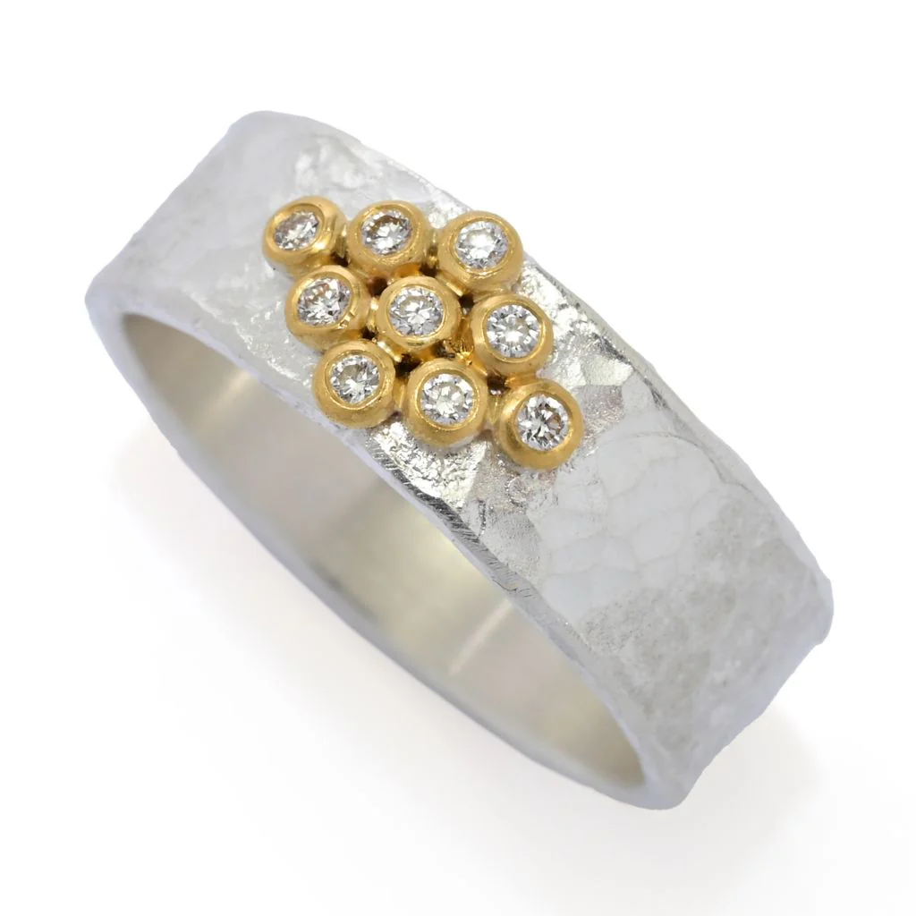 Anatolia by Cevherun 24K Gold Accented 0.09ctw Diamond Cluster Ring - Image 4