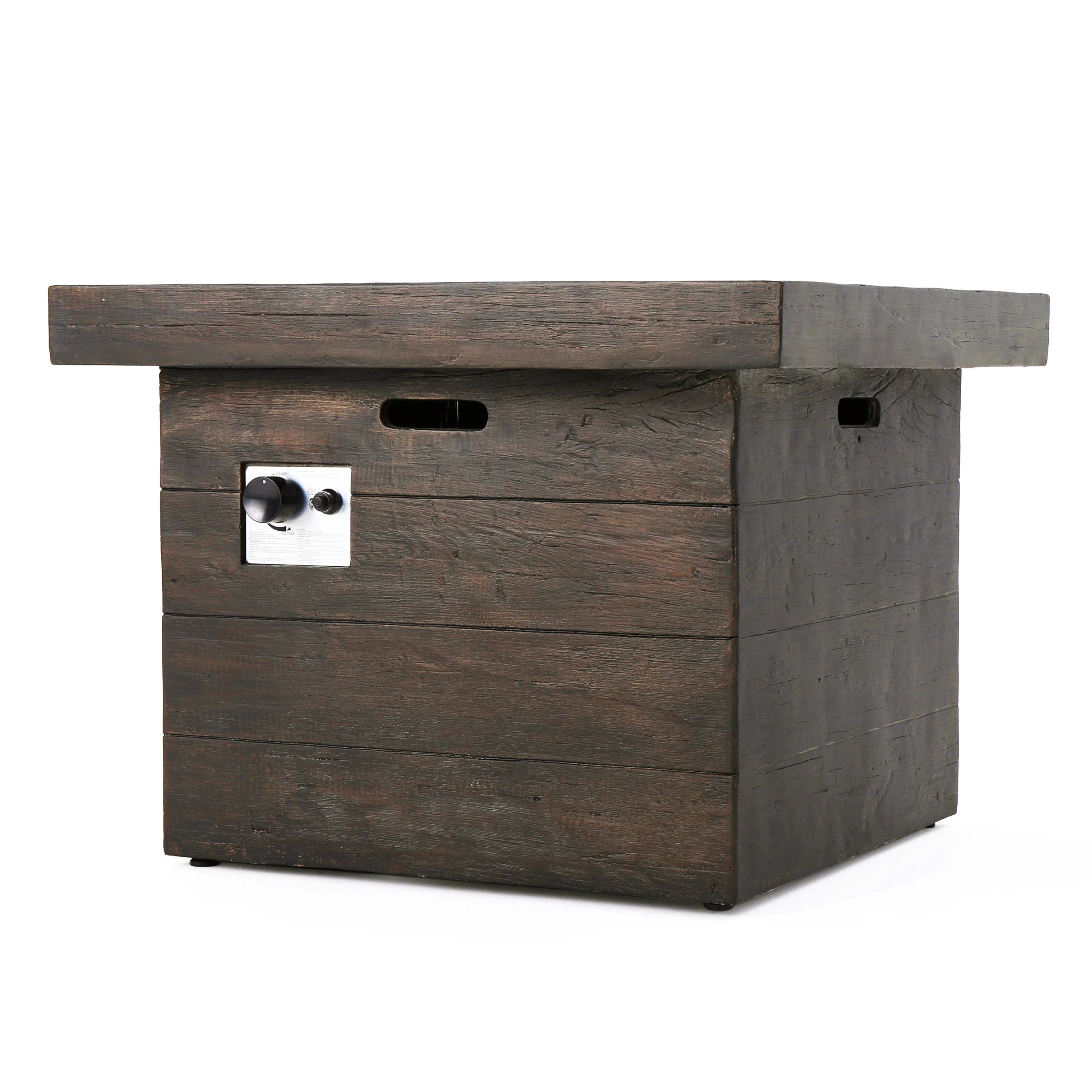 Anchorage 32'' Wood Square MGO Fire Pit Brown - 40,000 BTU - Image 8