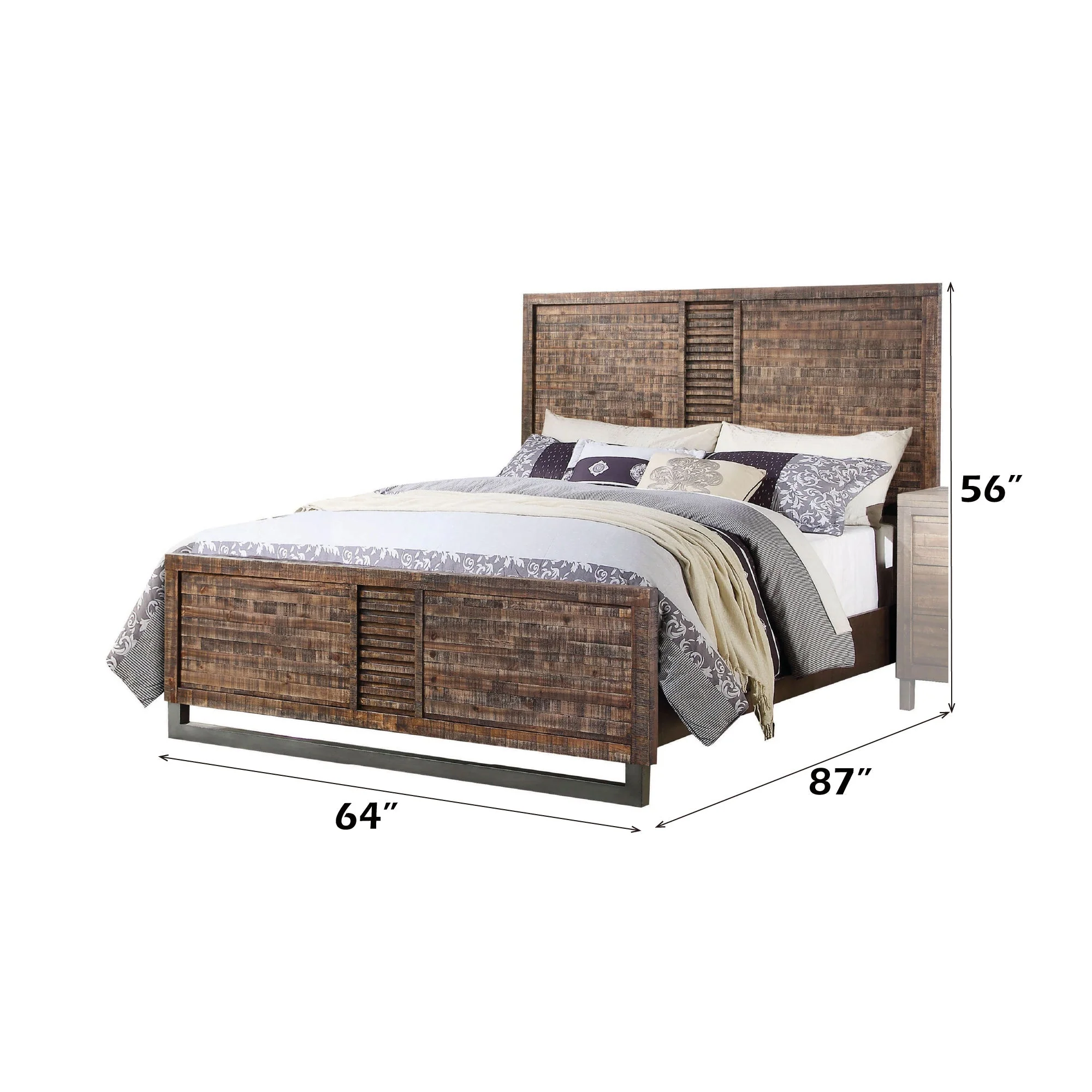 Andria Reclaimed Oak Finish Queen Bed - Image 2