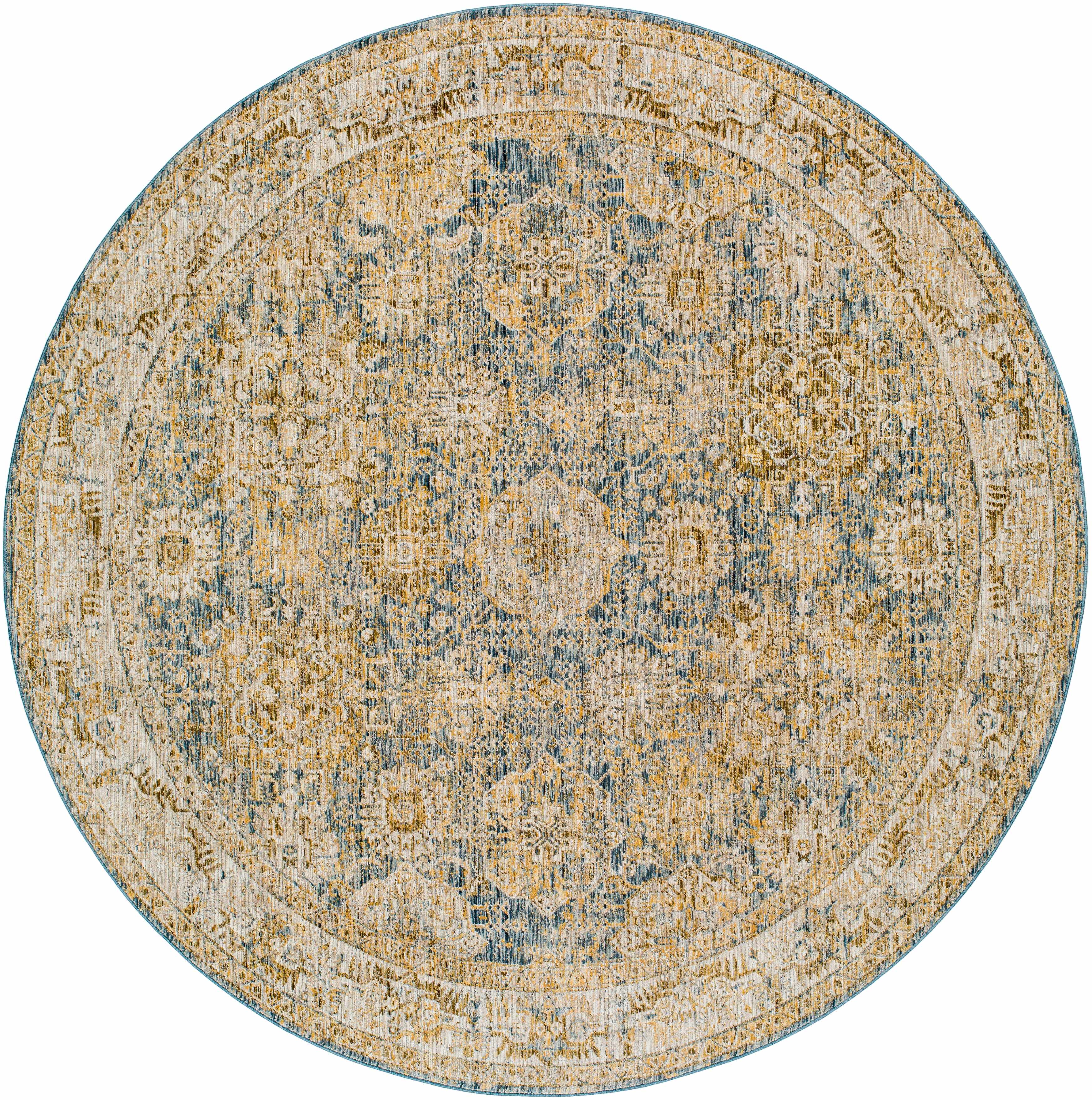 Ange Cream & Blue Rich Textured Rug - Image 10