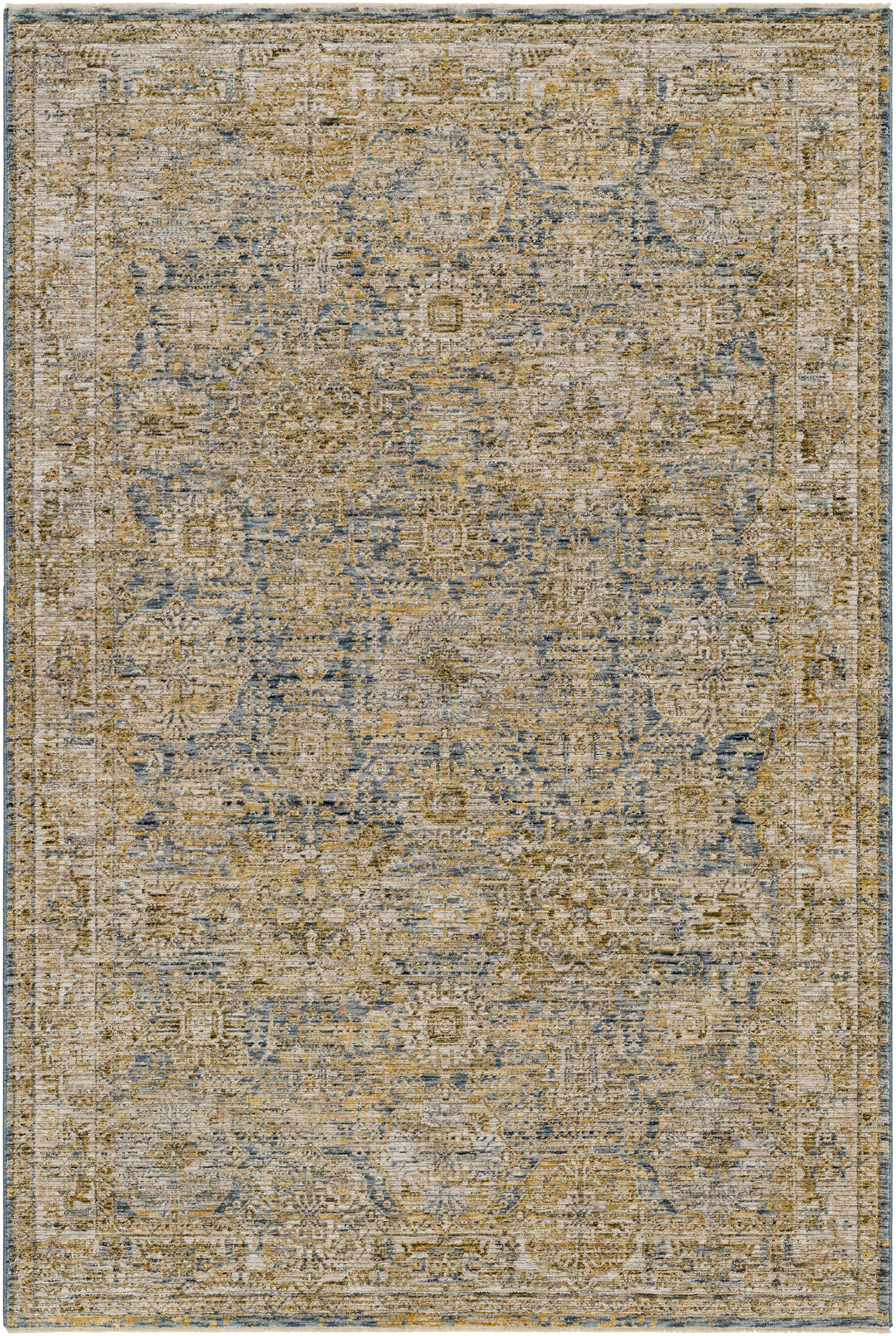 Ange Cream & Blue Rich Textured Rug - Image 12