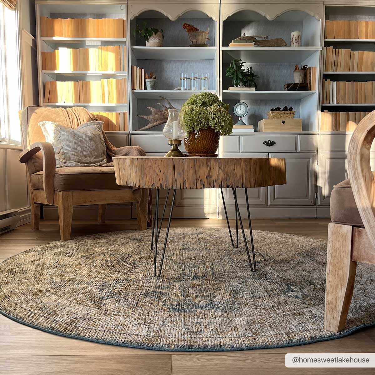 Ange Cream & Blue Rich Textured Rug - Image 3