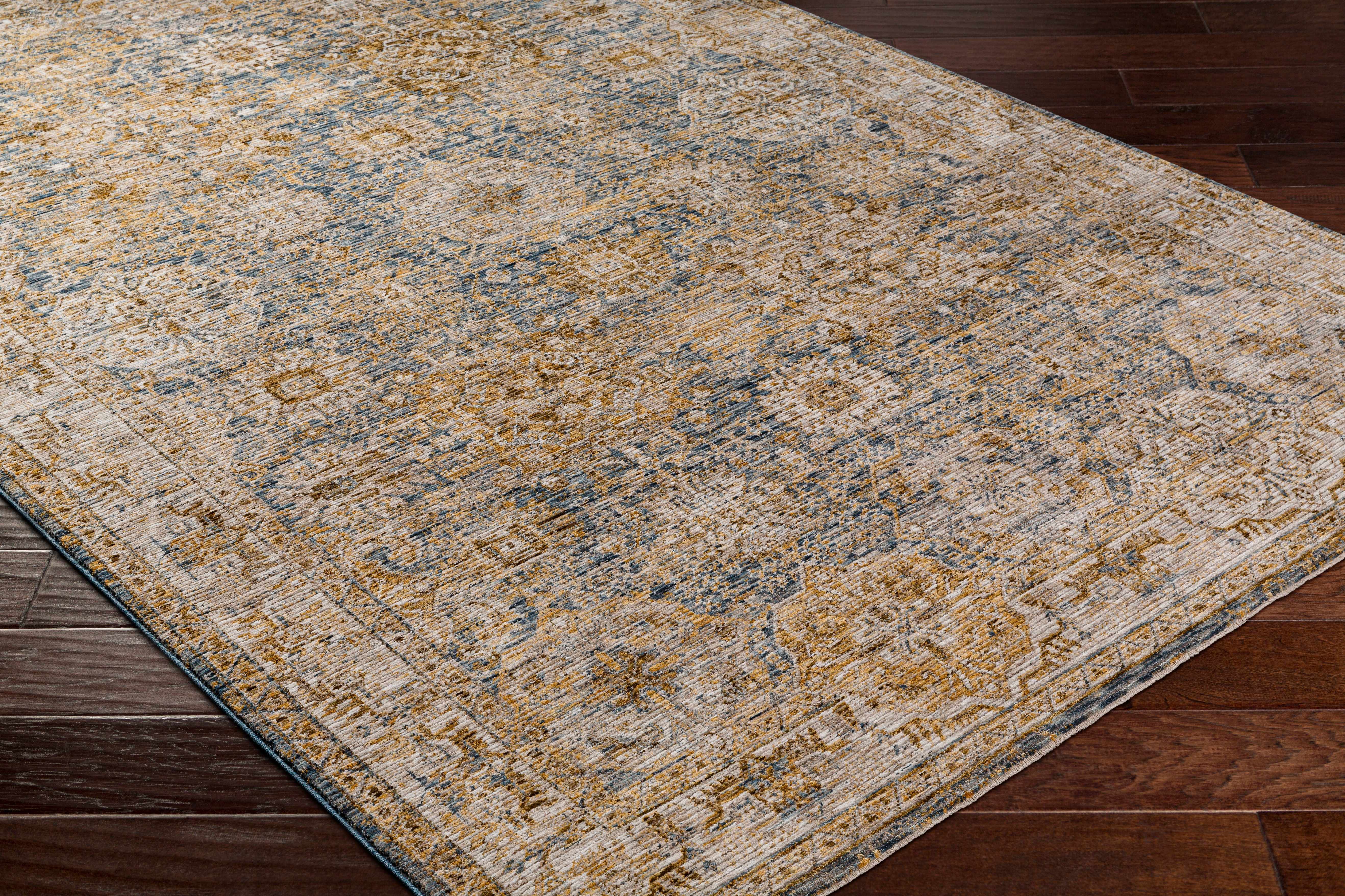 Ange Cream & Blue Rich Textured Rug - Image 5