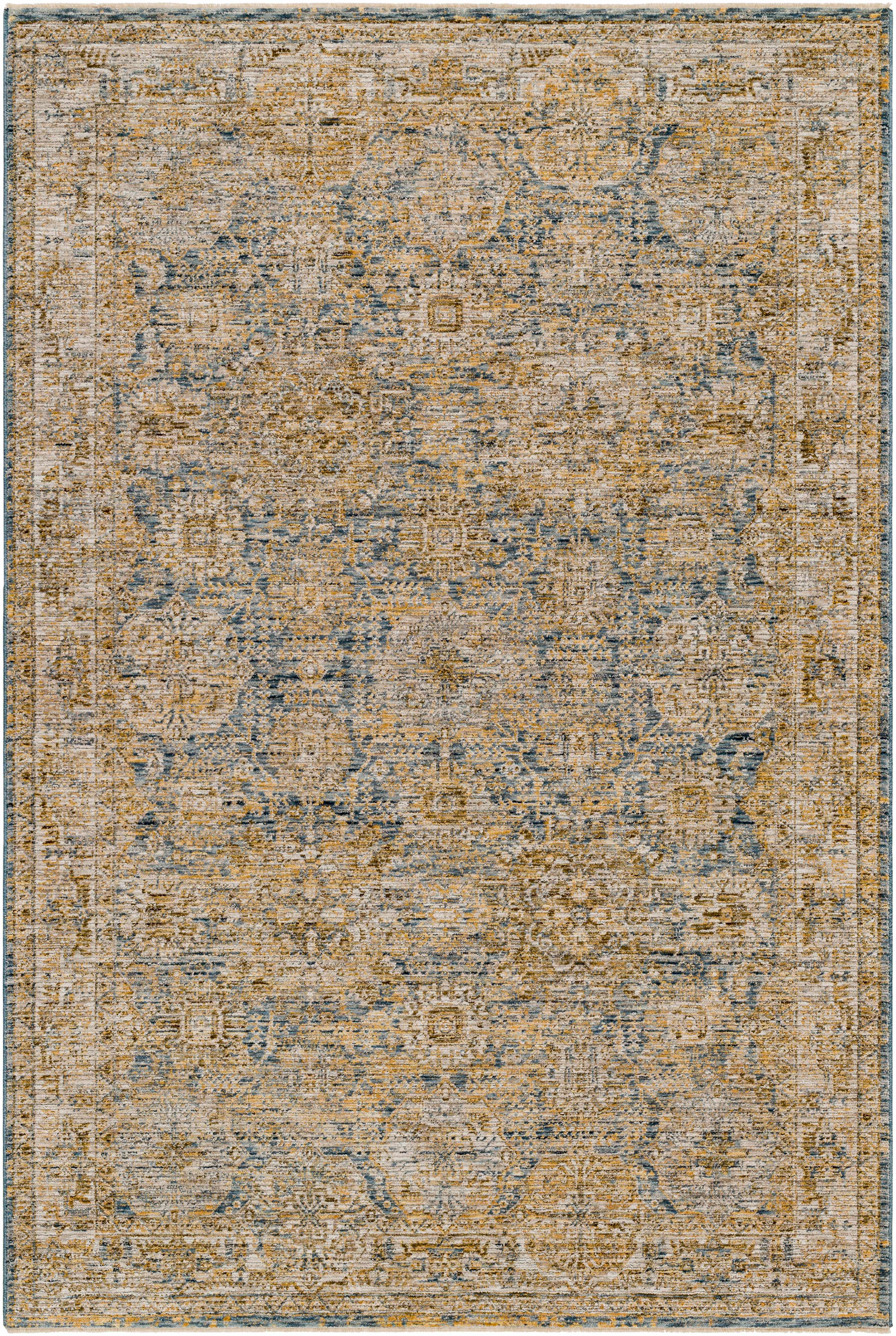 Ange Cream & Blue Rich Textured Rug - Image 9