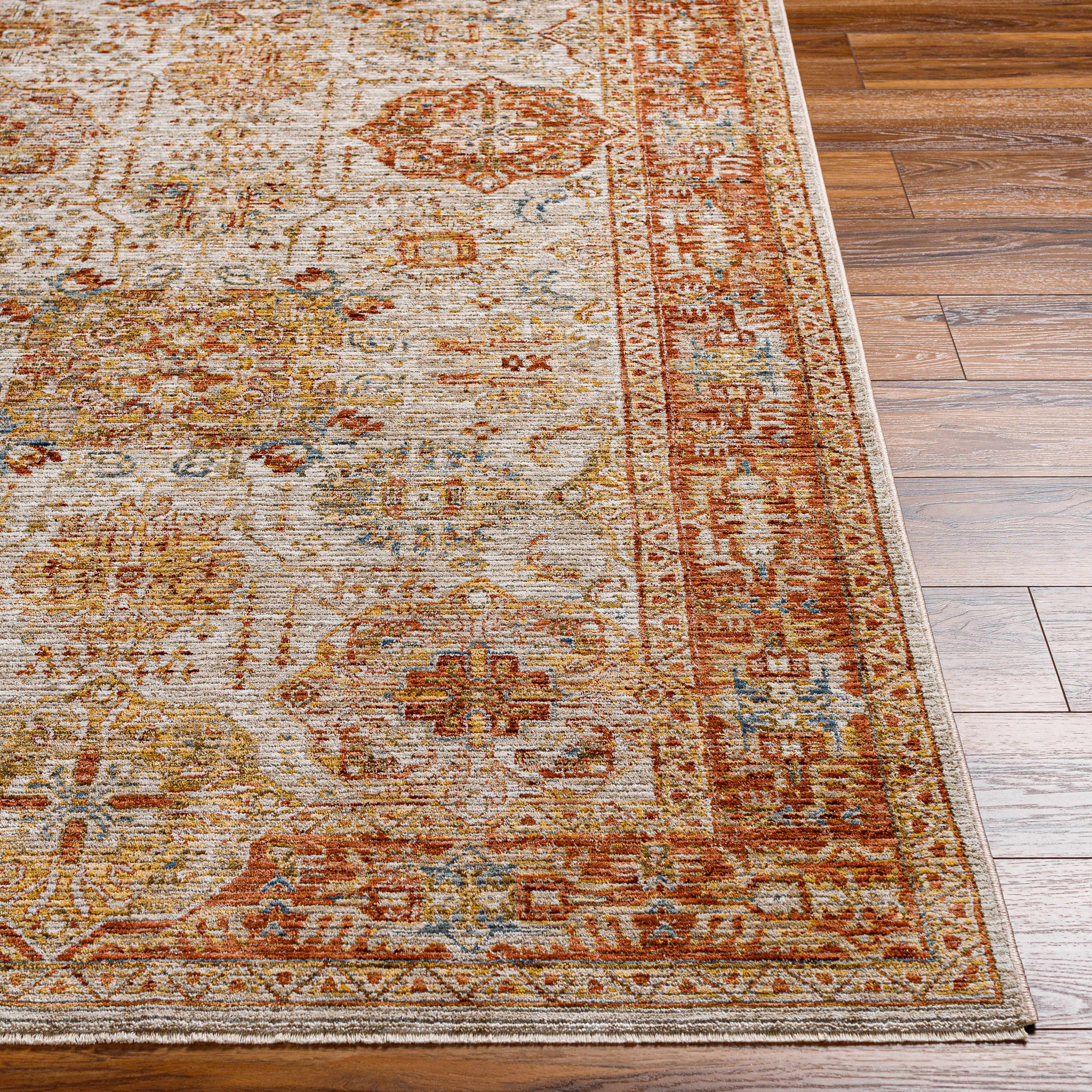 Ange Rust Rich Textured Traditional Rug - Image 3
