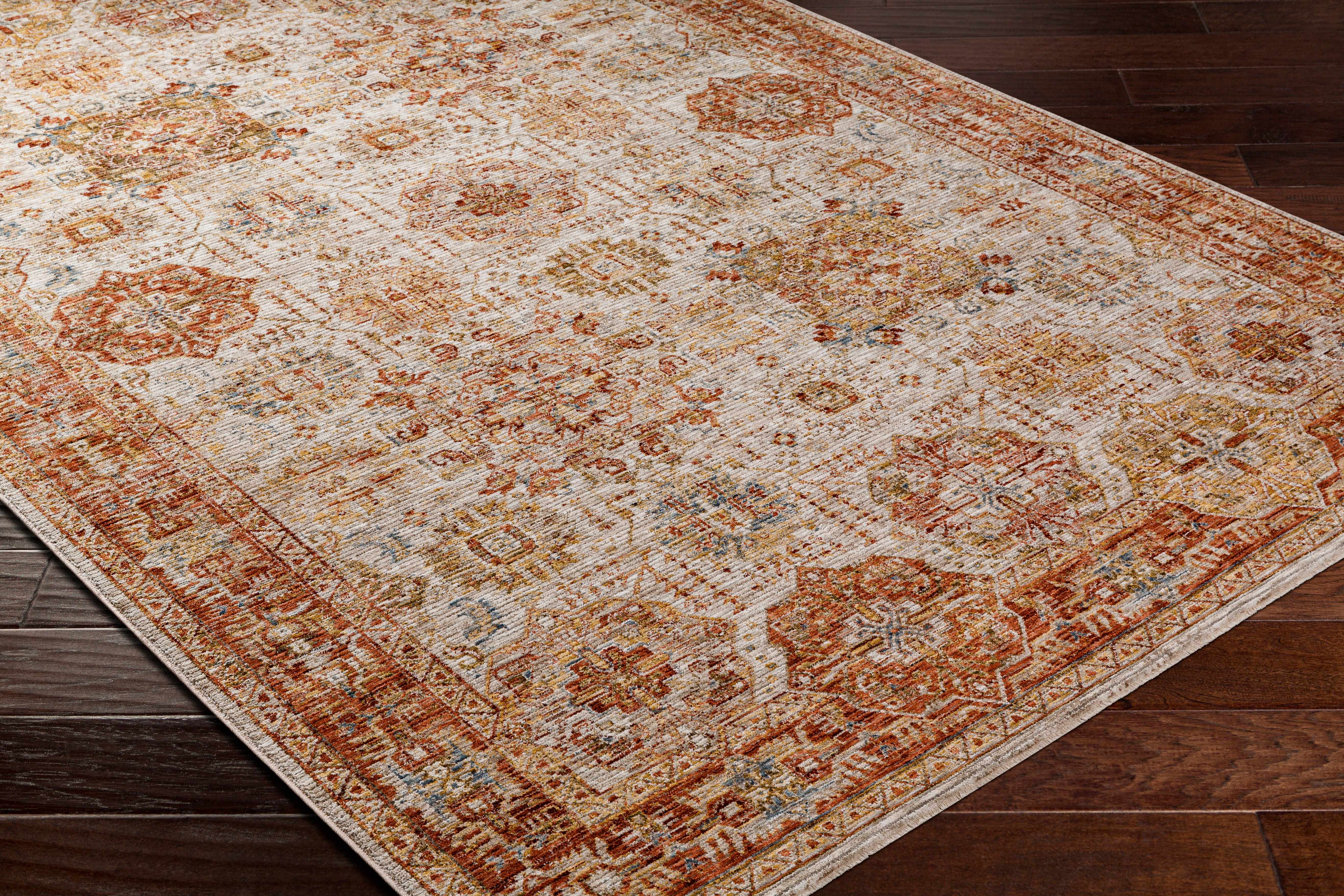 Ange Rust Rich Textured Traditional Rug - Image 4