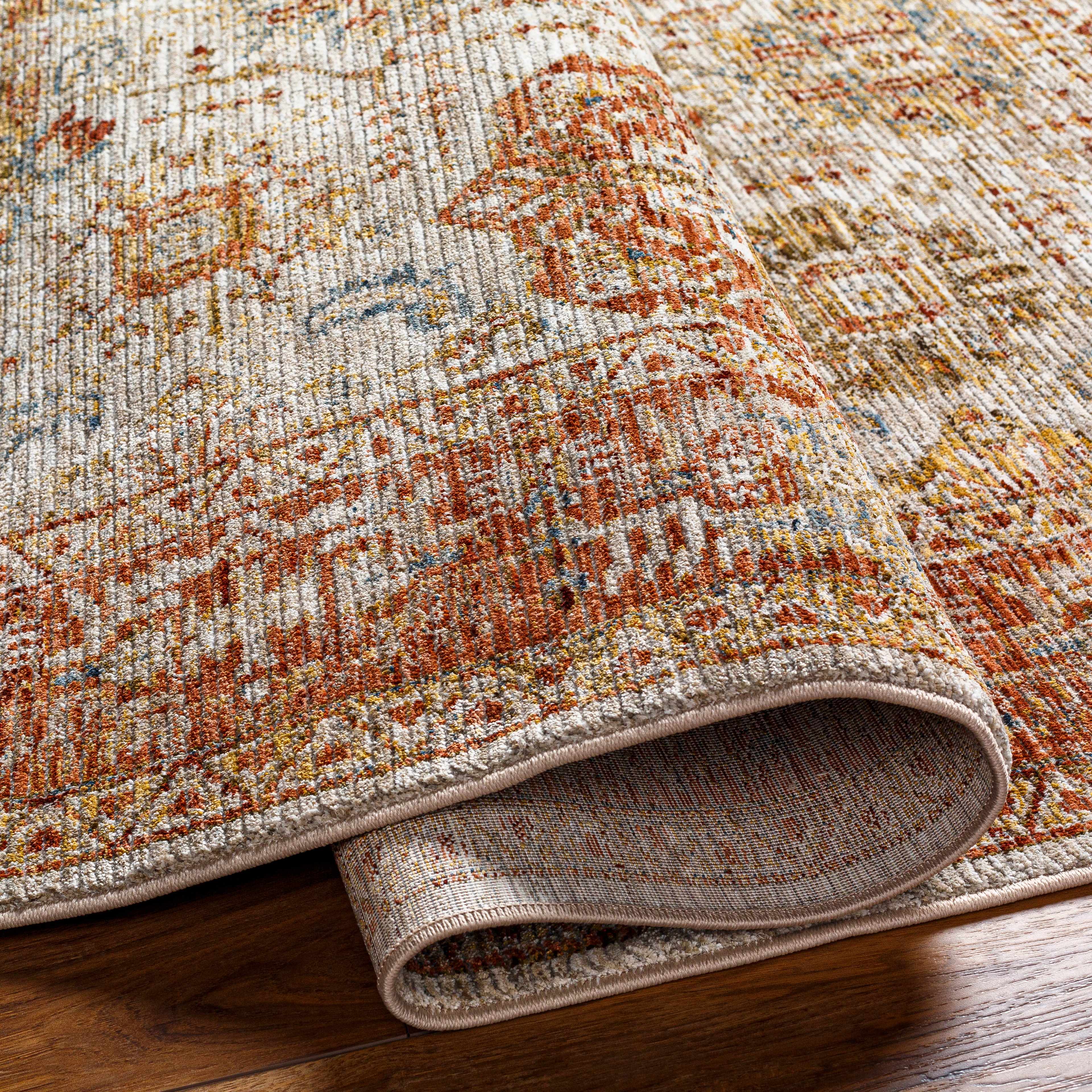 Ange Rust Rich Textured Traditional Rug - Image 5