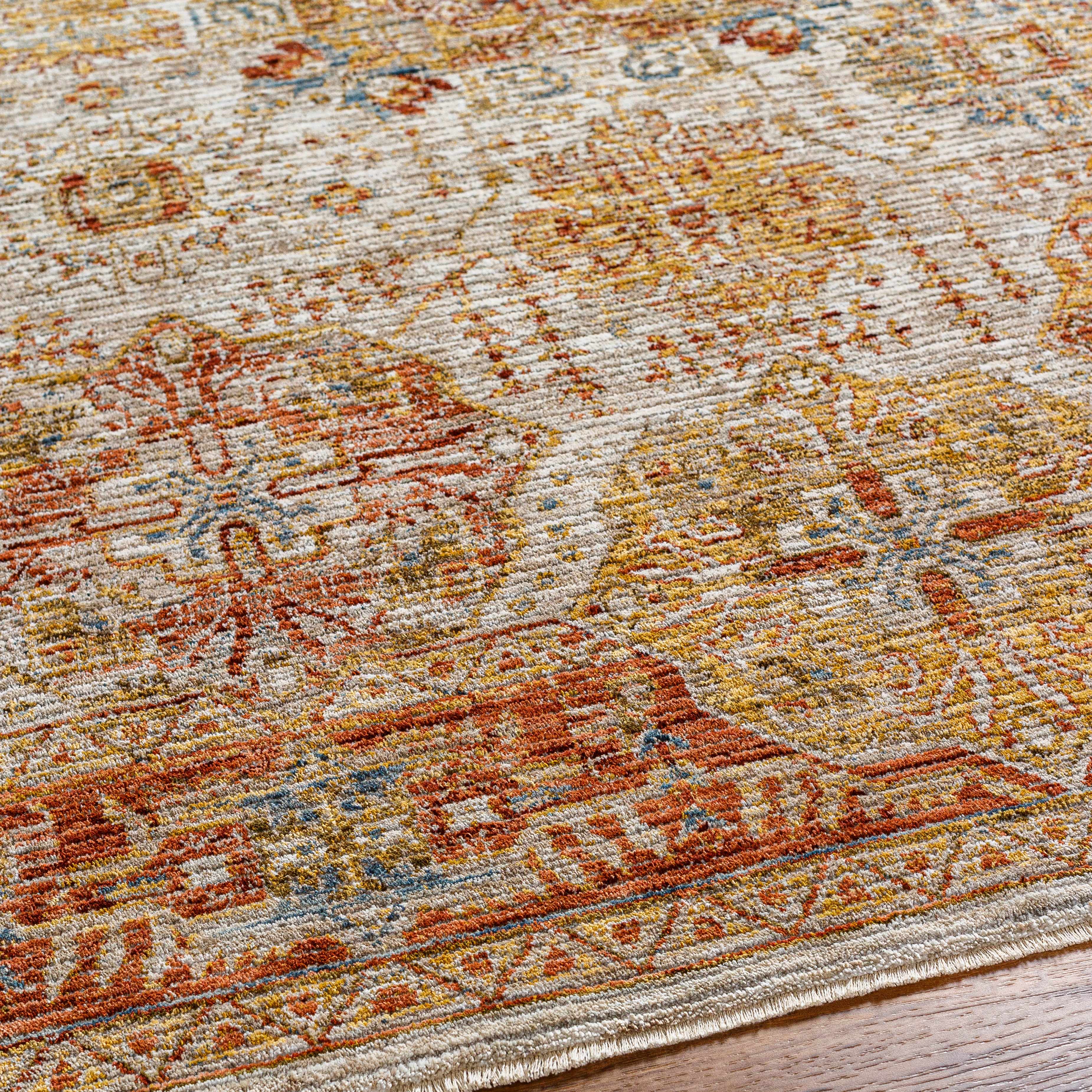 Ange Rust Rich Textured Traditional Rug - Image 6