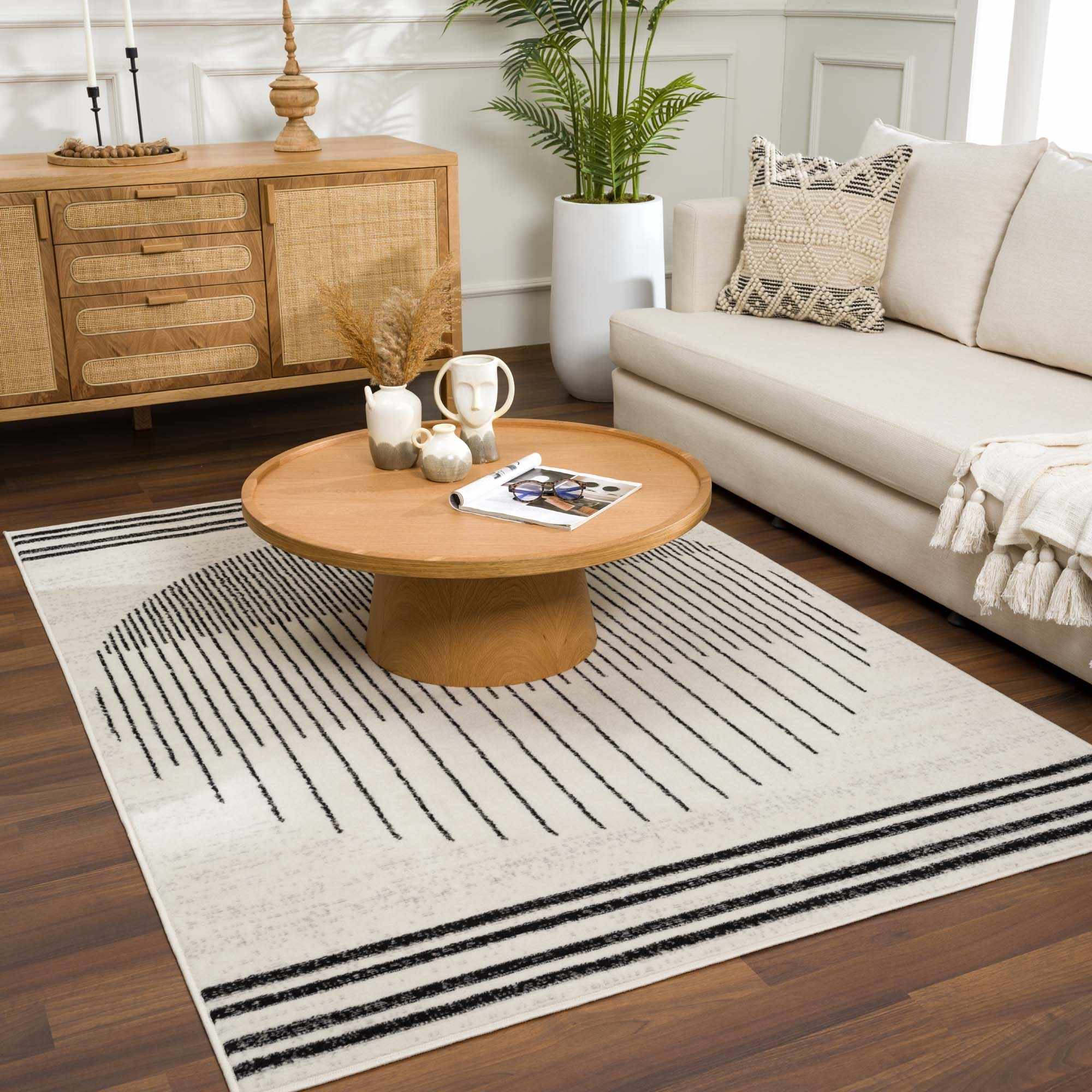 Angus Black&White Geometric Area Rug - Image 16