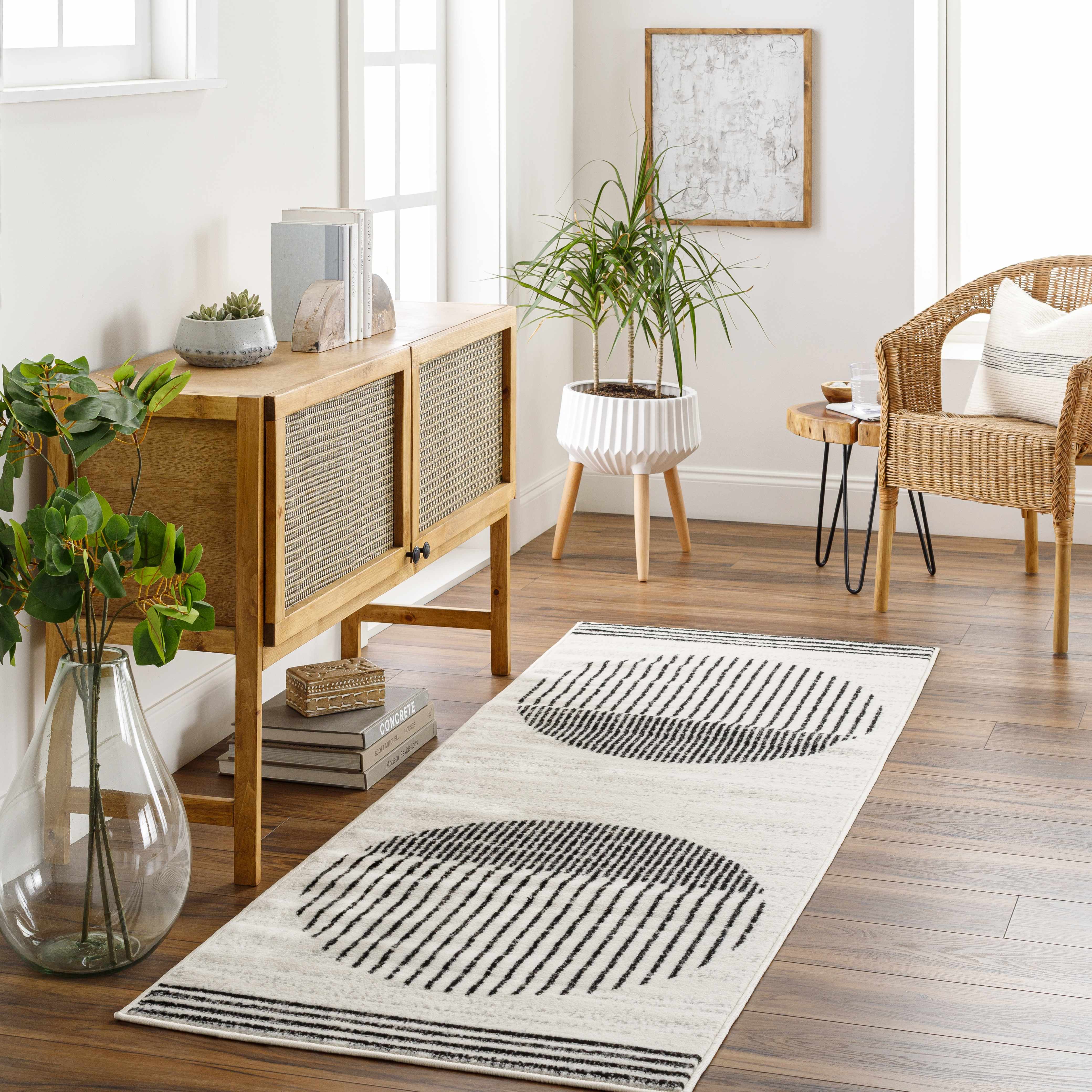 Angus Black&White Geometric Area Rug - Image 4