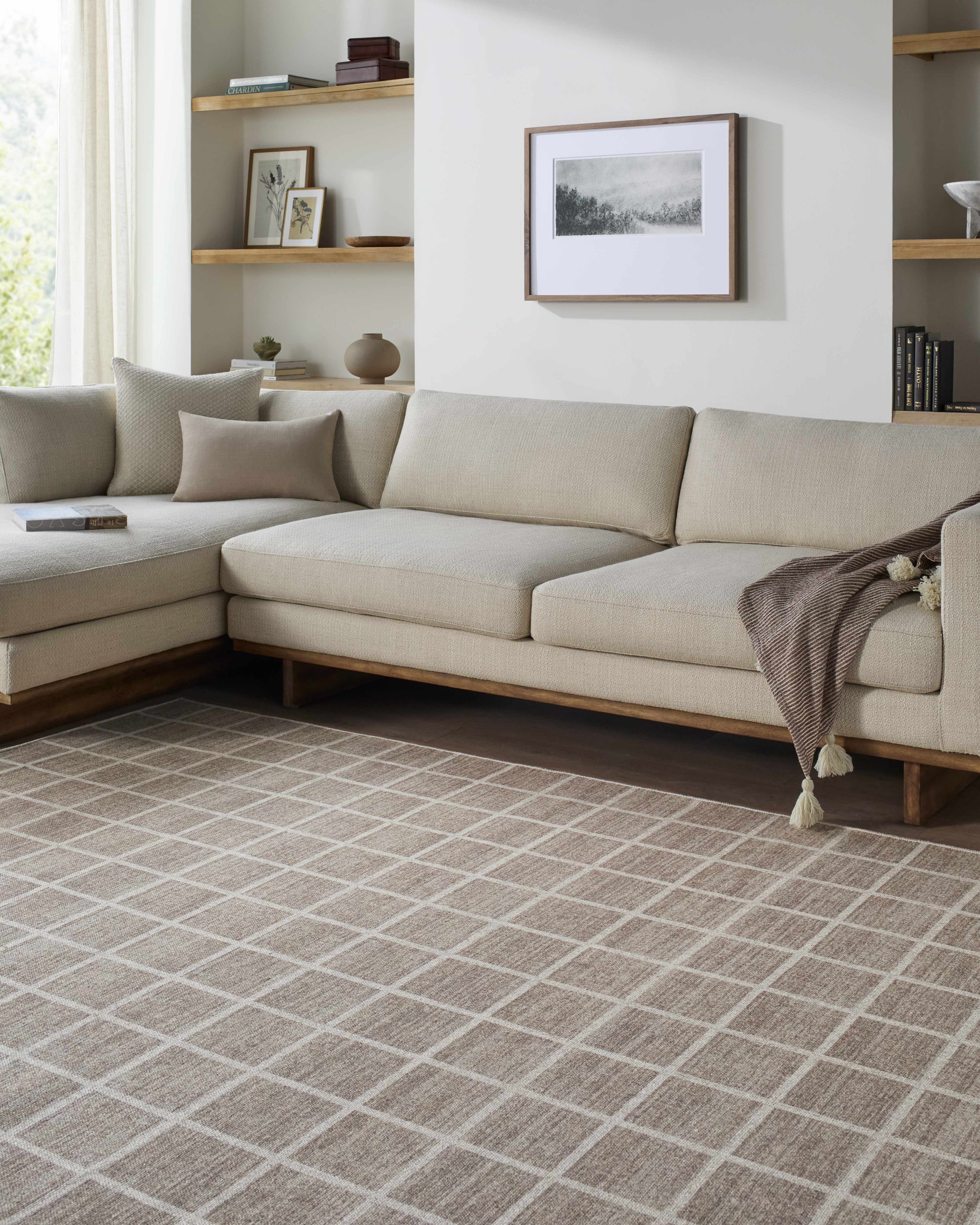 Anicet Checkered Washable Wool Area Rug - Image 2