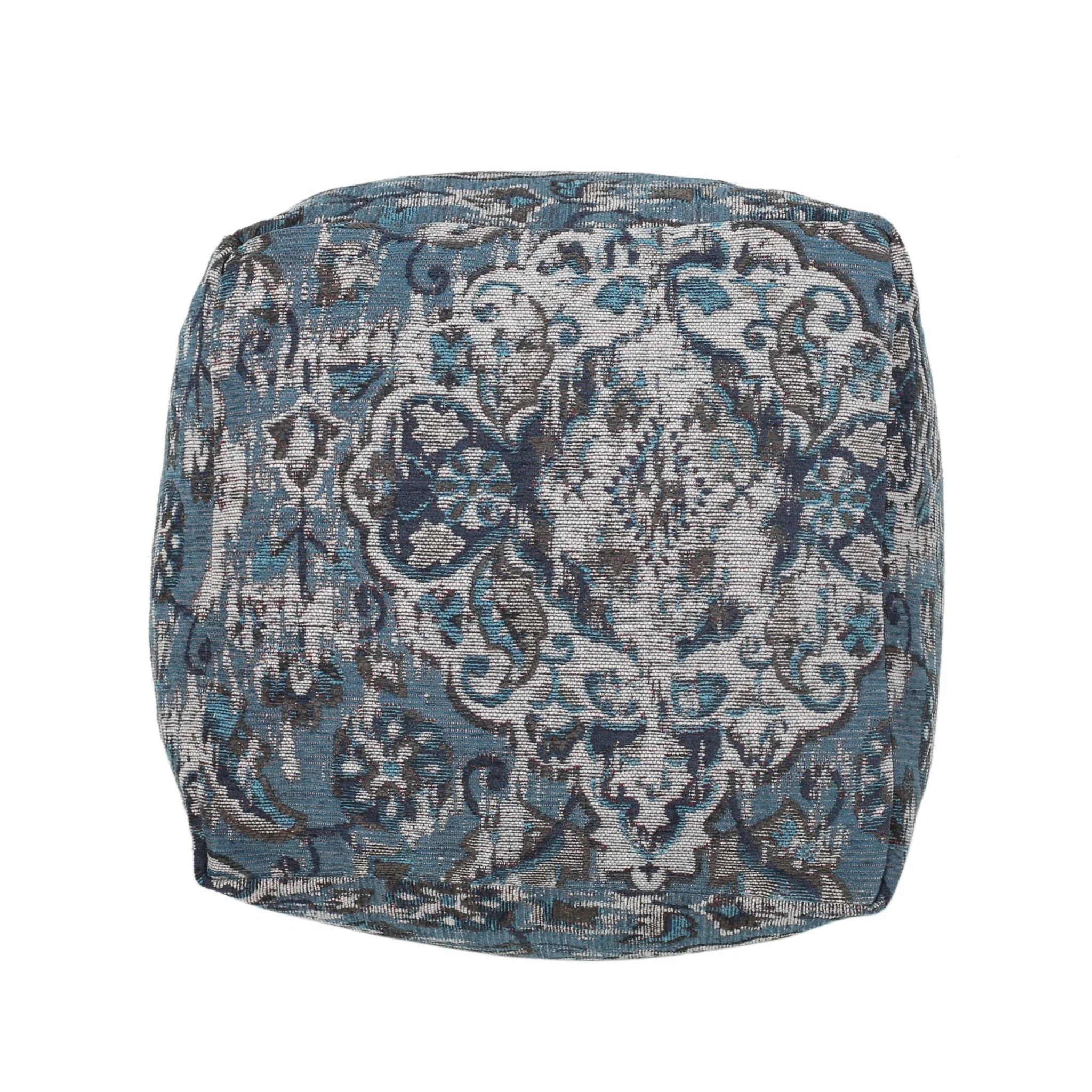 Anita Square Pouf Ottoman and Floor Cushion - Blue - Image 6