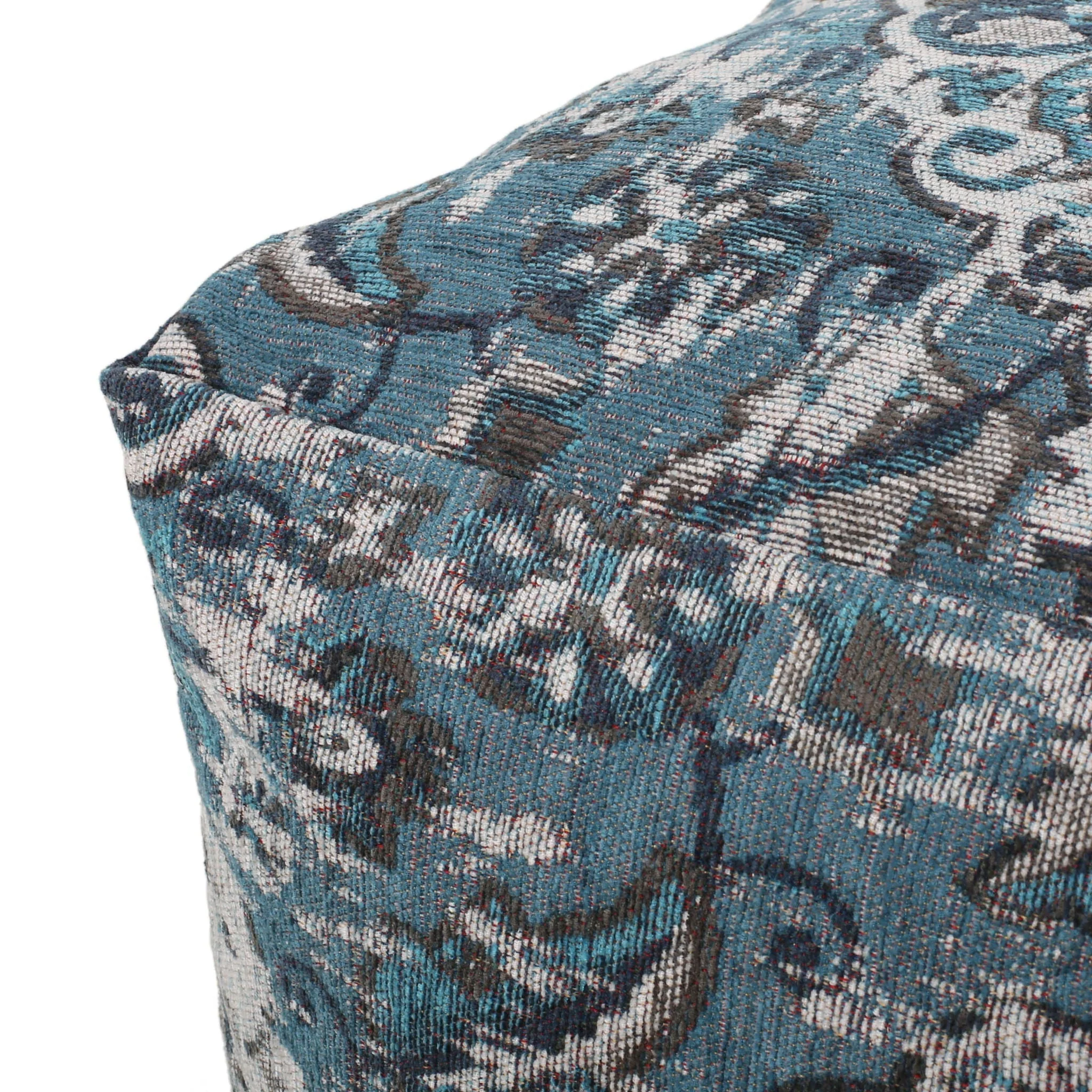 Anita Square Pouf Ottoman and Floor Cushion - Blue - Image 7