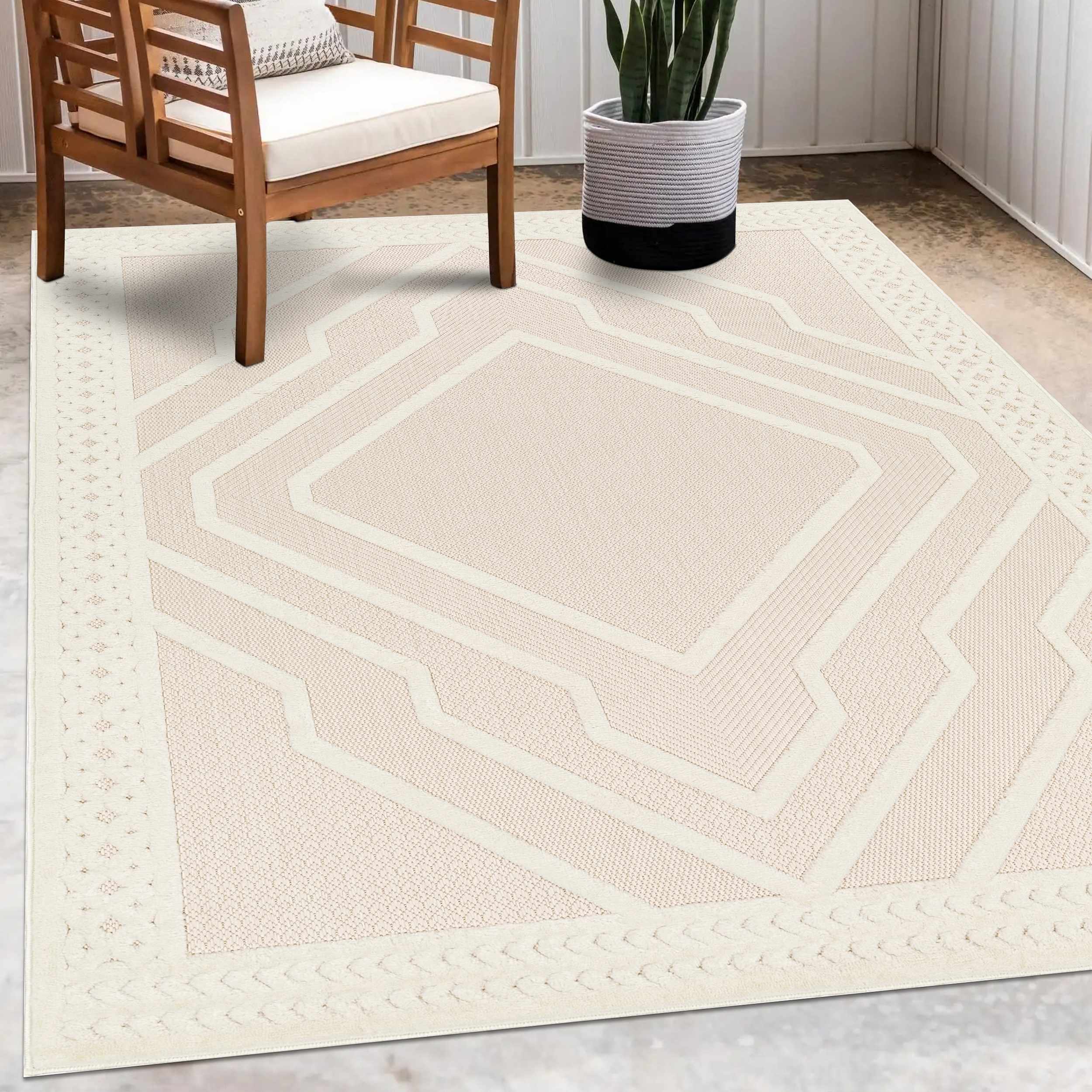 Anja Cream Outdoor Rug - Clearance - Image 9