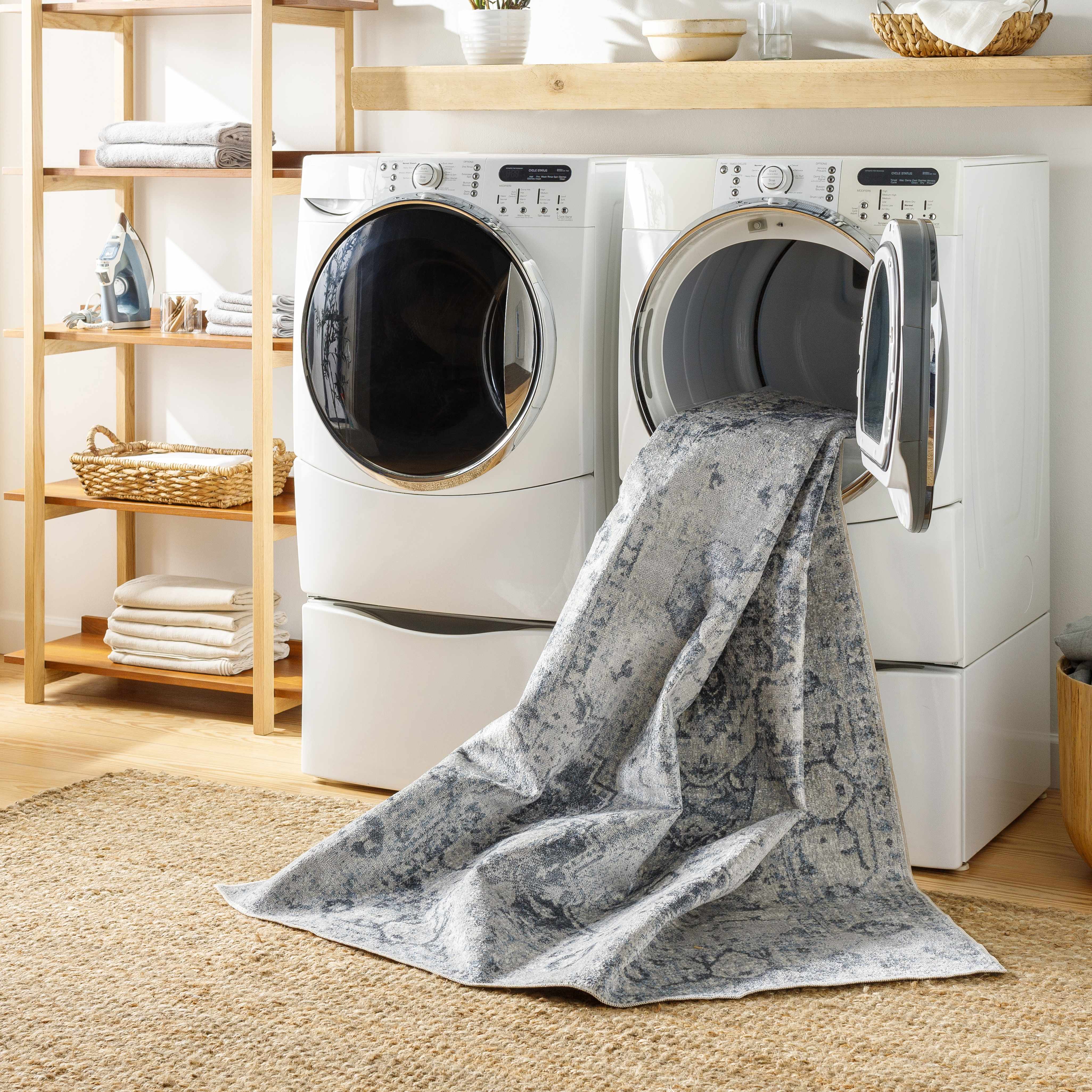 Ankti Aqua Washable Area Rug - Clearance - Image 8