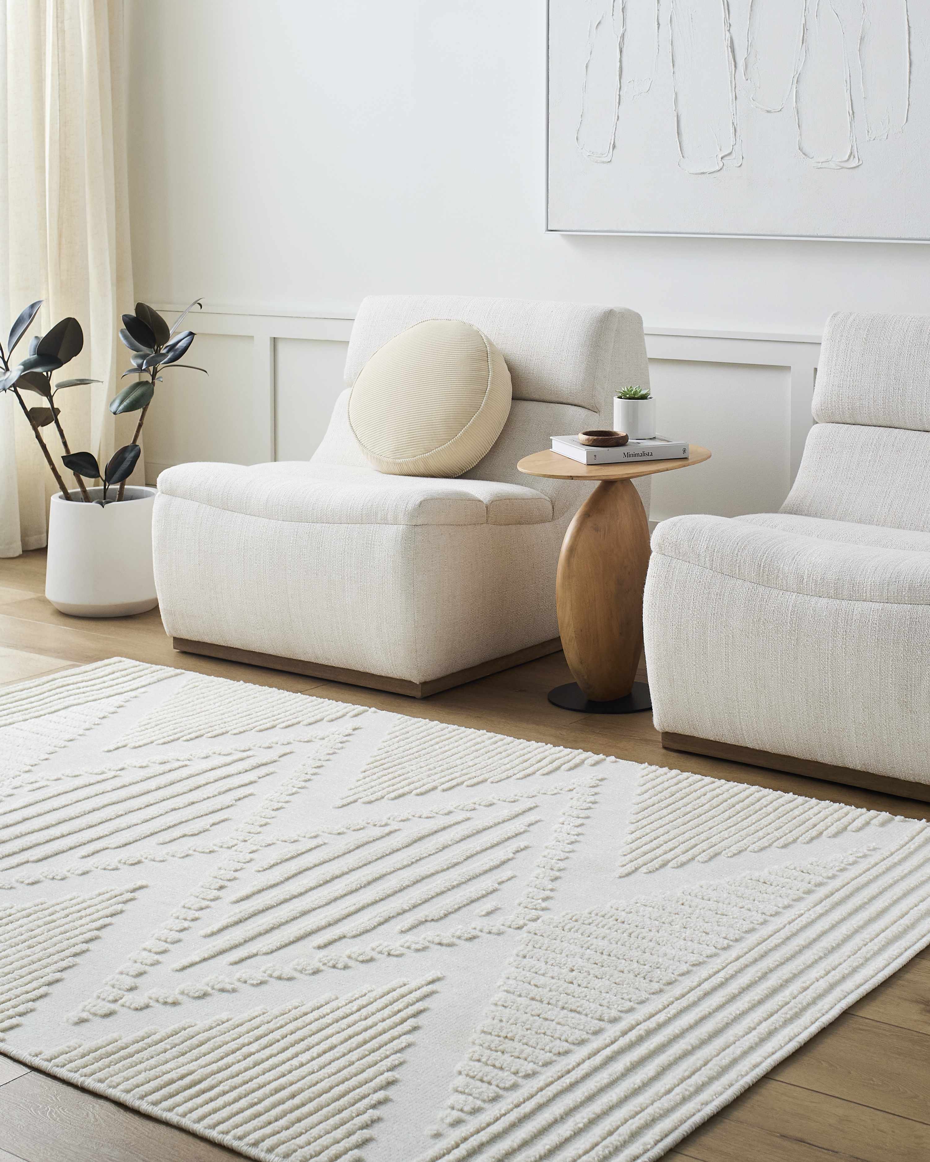 Annika Beige 3D Washable Area Rug - Image 2