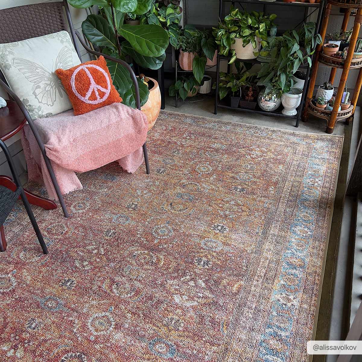 Anshu Peach Washable Area Rug - Clearance - Image 2