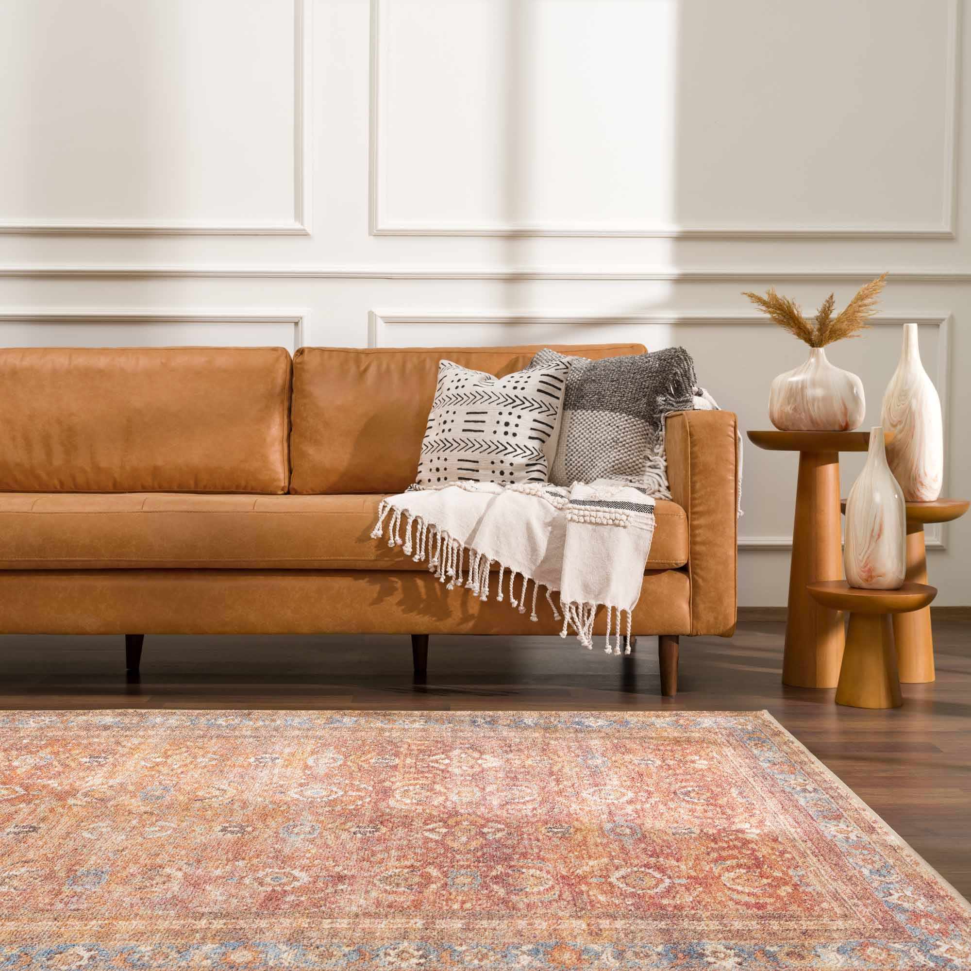 Anshu Peach Washable Area Rug - Clearance - Image 4
