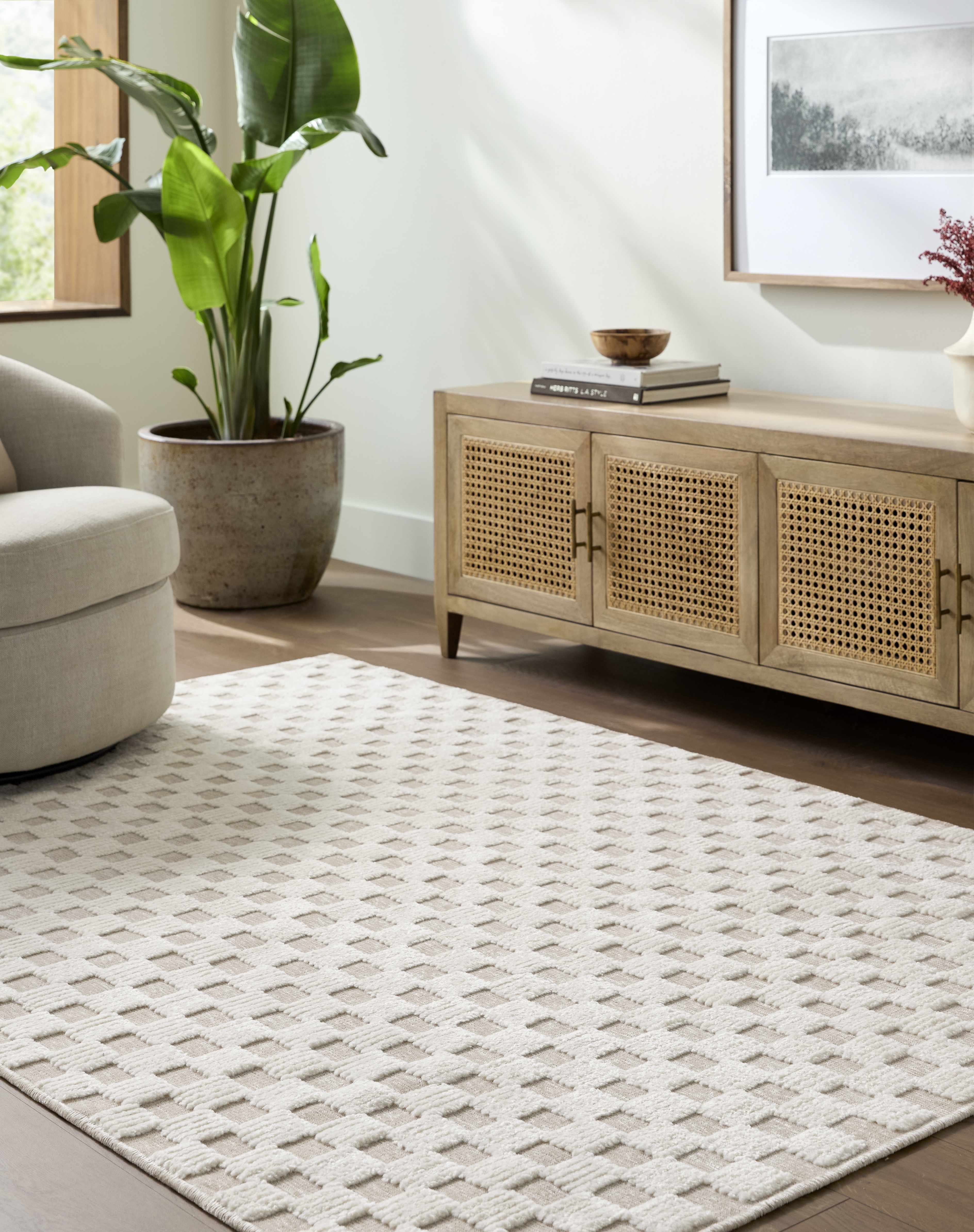 Anthea Light Gray Washable Area Rug - Image 2