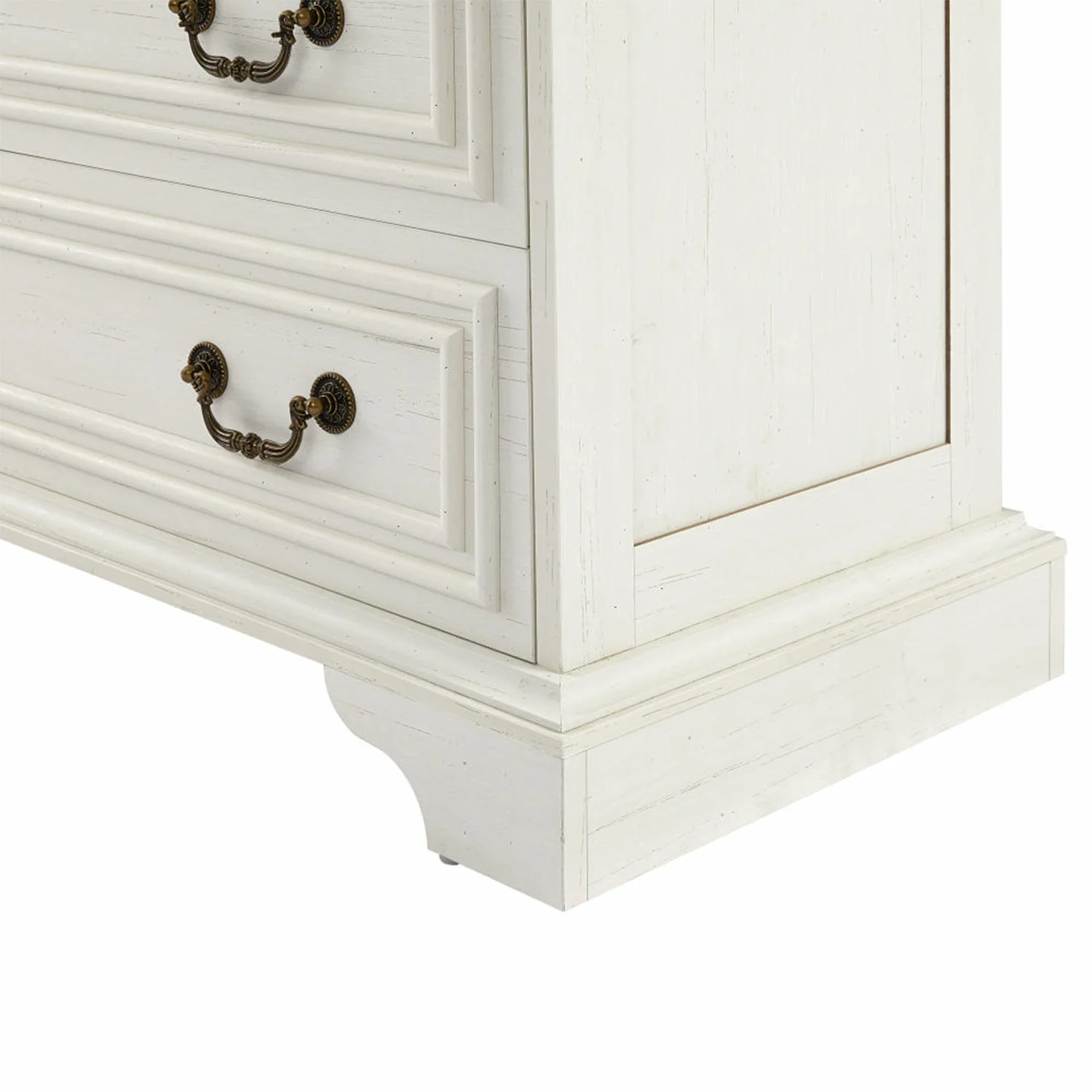 Antique Brown & White 5-Drawer Vintage Dresser – Farmhouse & Modern Design - Image 6