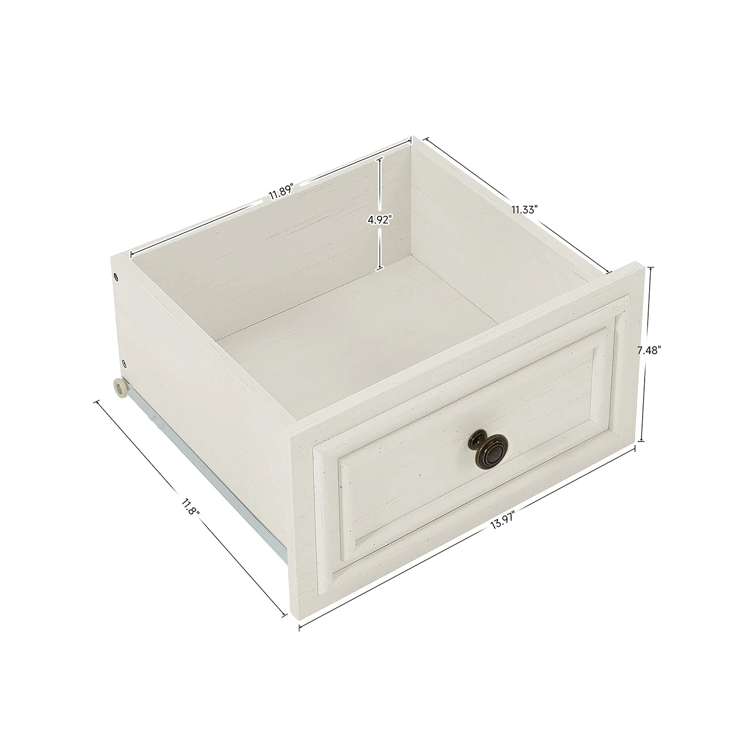 Antique Brown & White 5-Drawer Vintage Dresser – Farmhouse & Modern Design - Image 7