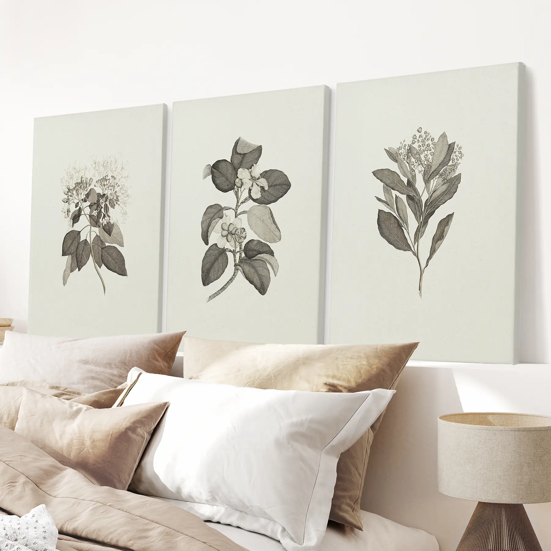 Antique Floral Prints 3 Piece Wall Art Decor - Image 6