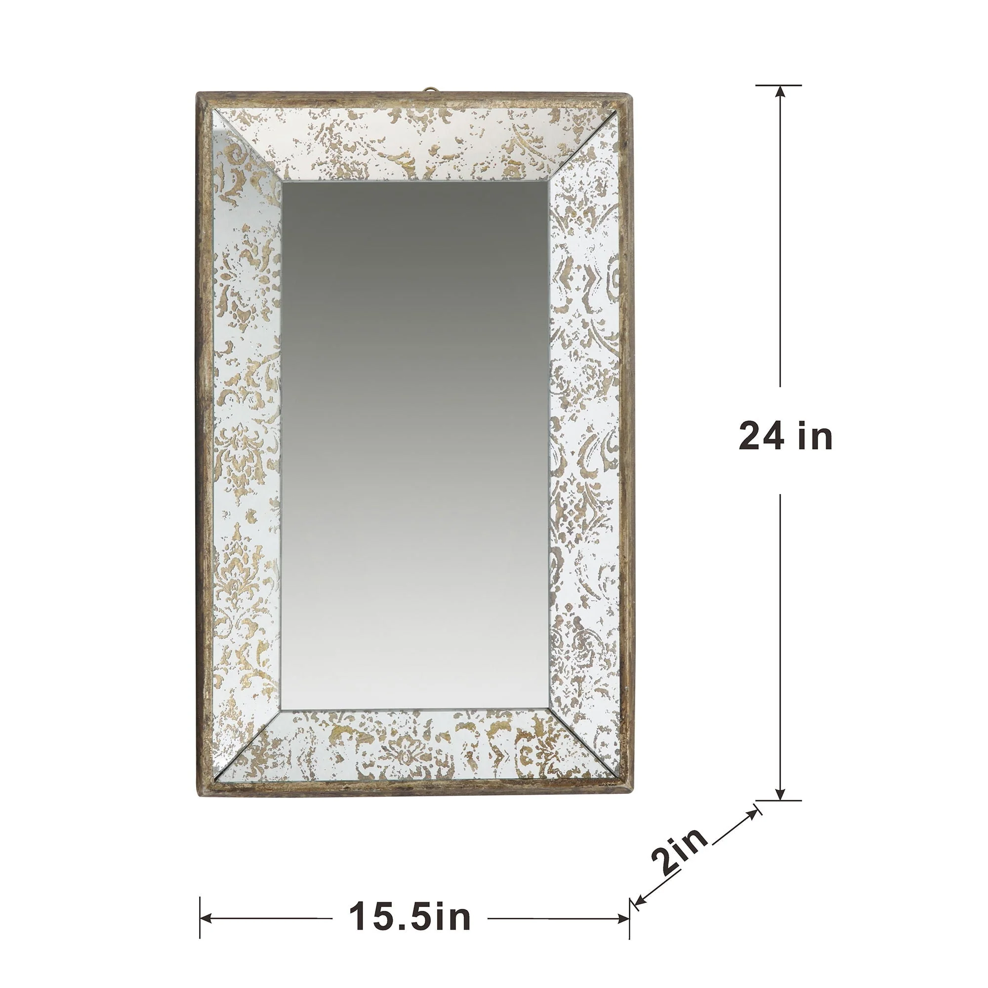 Antique Rectangle Mirror with Floral Accents - Image 14