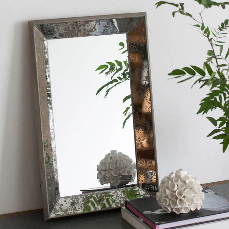 Antique Rectangle Mirror with Floral Accents - Image 17