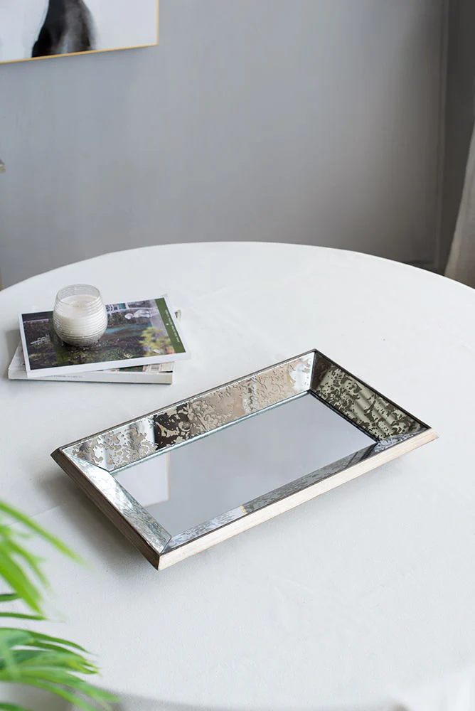 Antique Rectangle Mirror with Floral Accents - Image 21