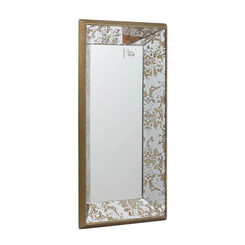 Antique Rectangle Mirror with Floral Accents - Image 3