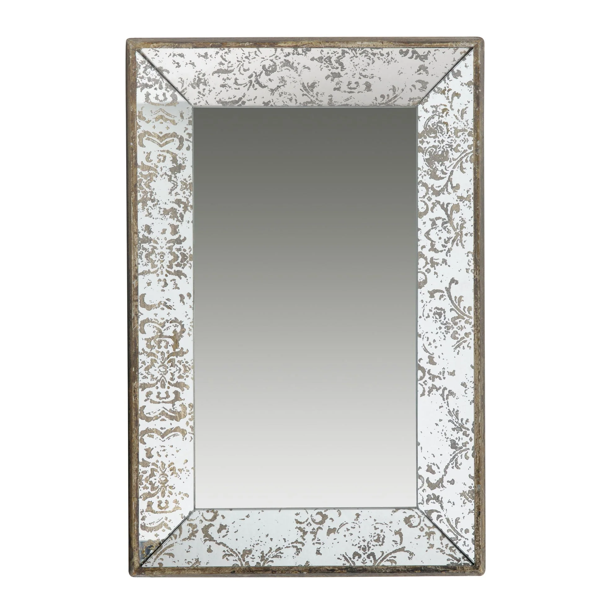 Antique Rectangle Mirror with Floral Accents - Image 9