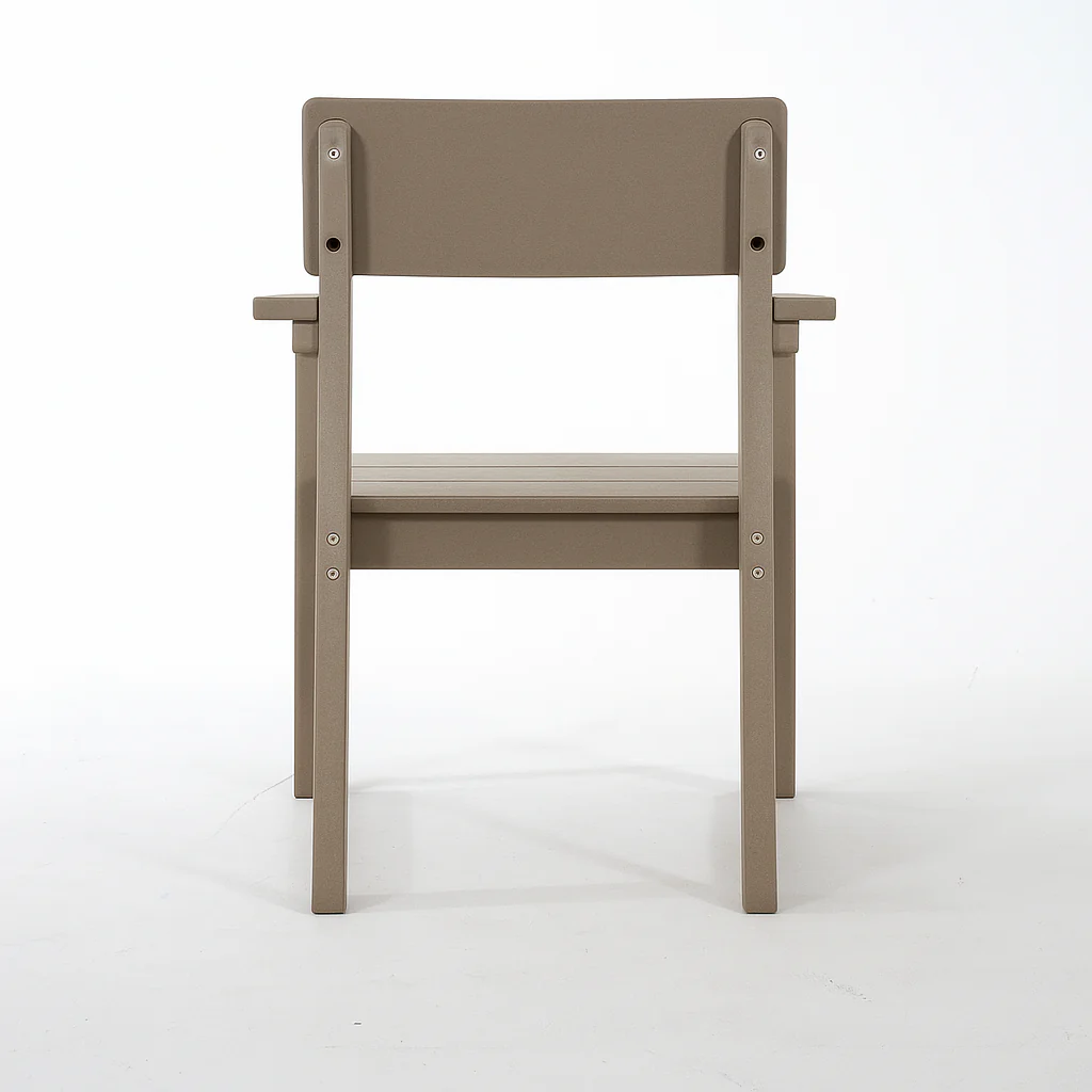 Antique Wood Color HDPE Outdoor & Garden Armchairs with Backrest - Image 10