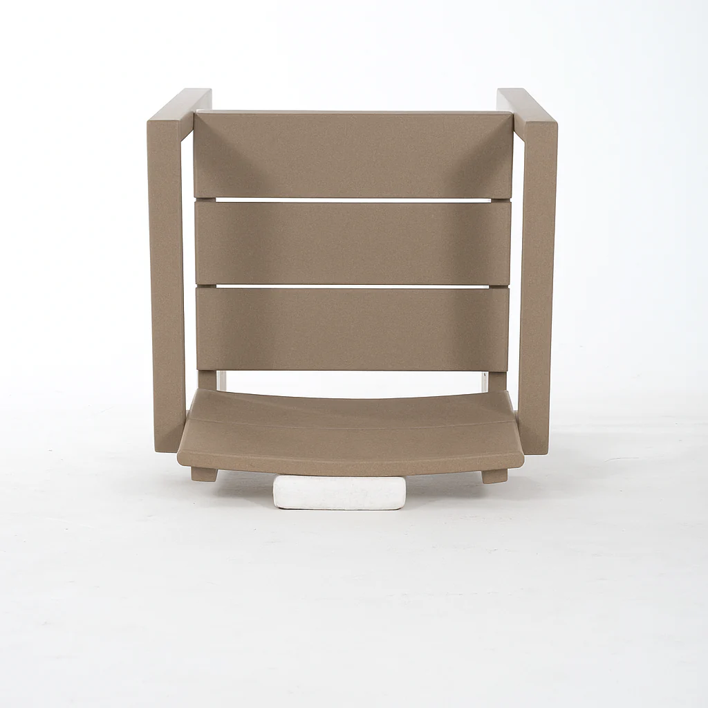 Antique Wood Color HDPE Outdoor & Garden Armchairs with Backrest - Image 8