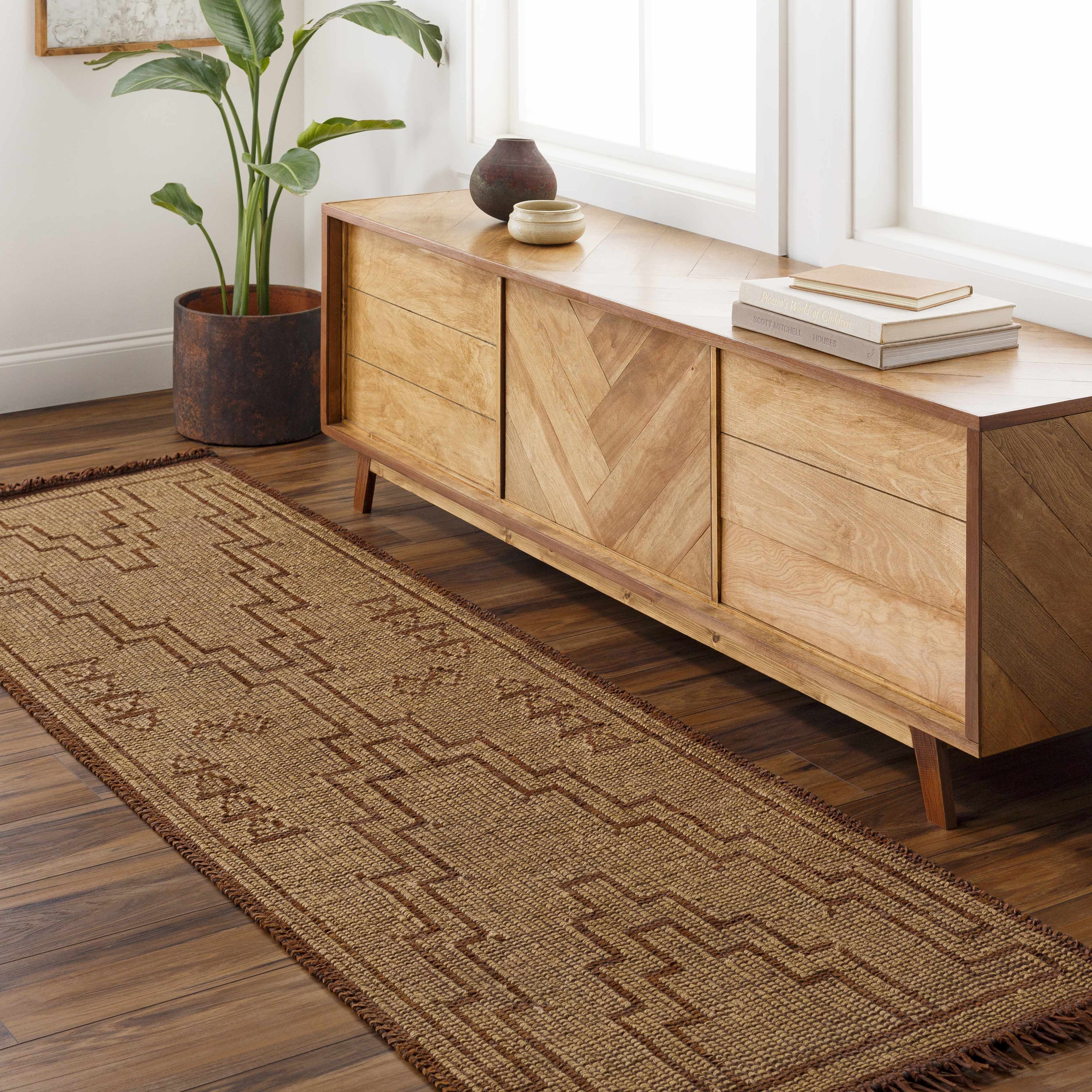 Aoko Jute & Leather Rug - Clearance - Image 2