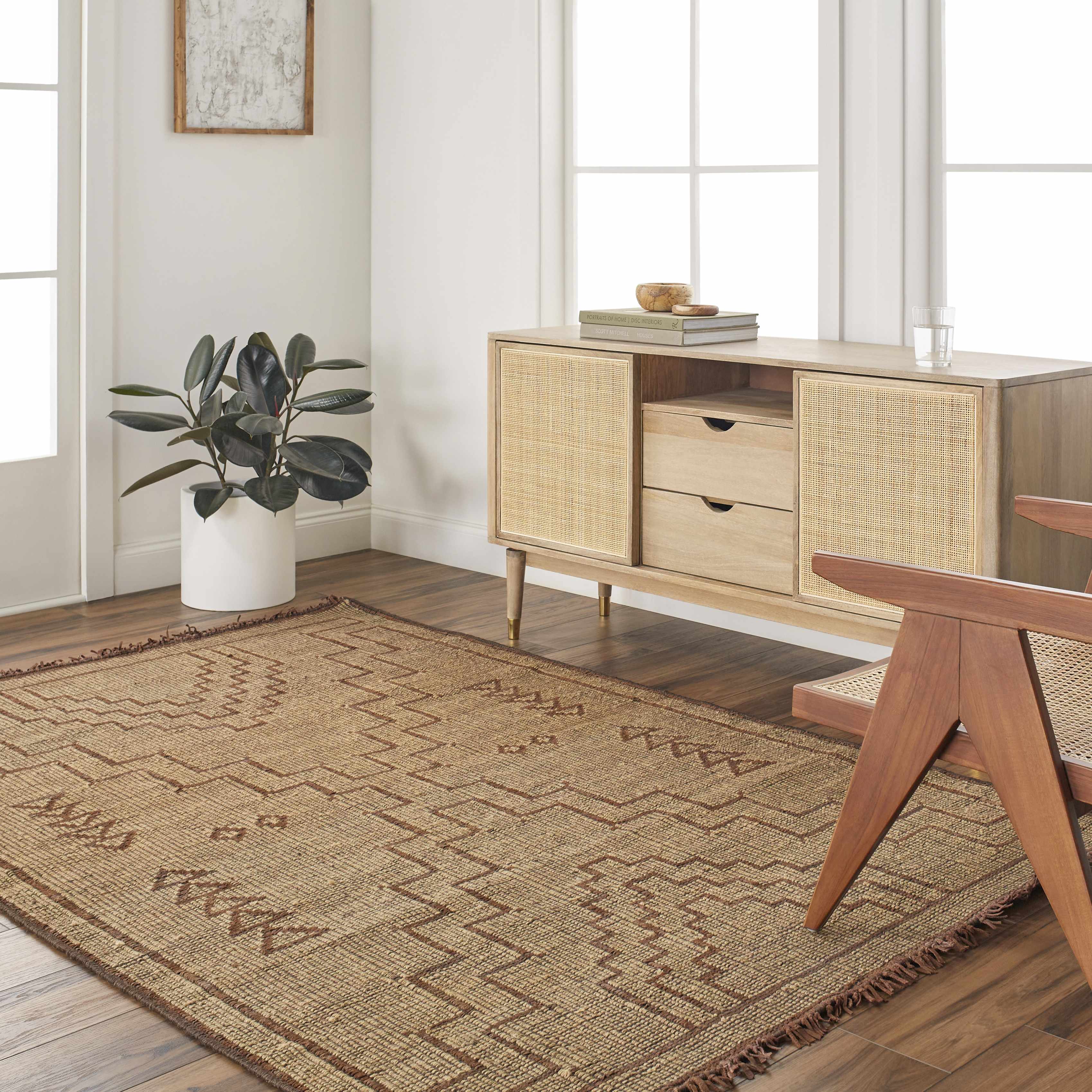 Aoko Jute & Leather Rug - Clearance - Image 3