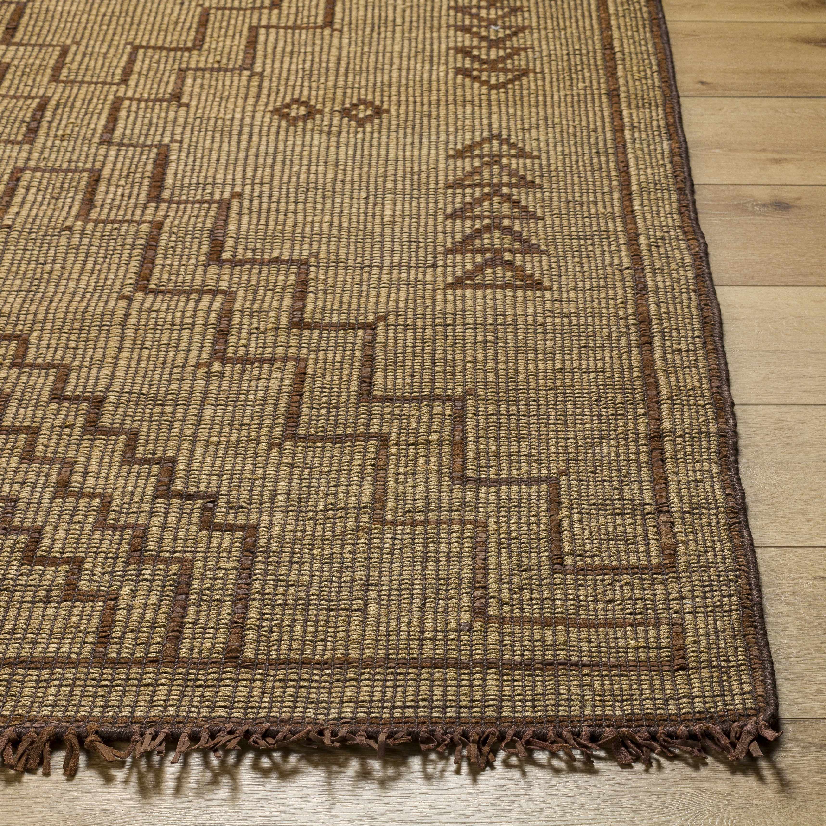 Aoko Jute & Leather Rug - Clearance - Image 4