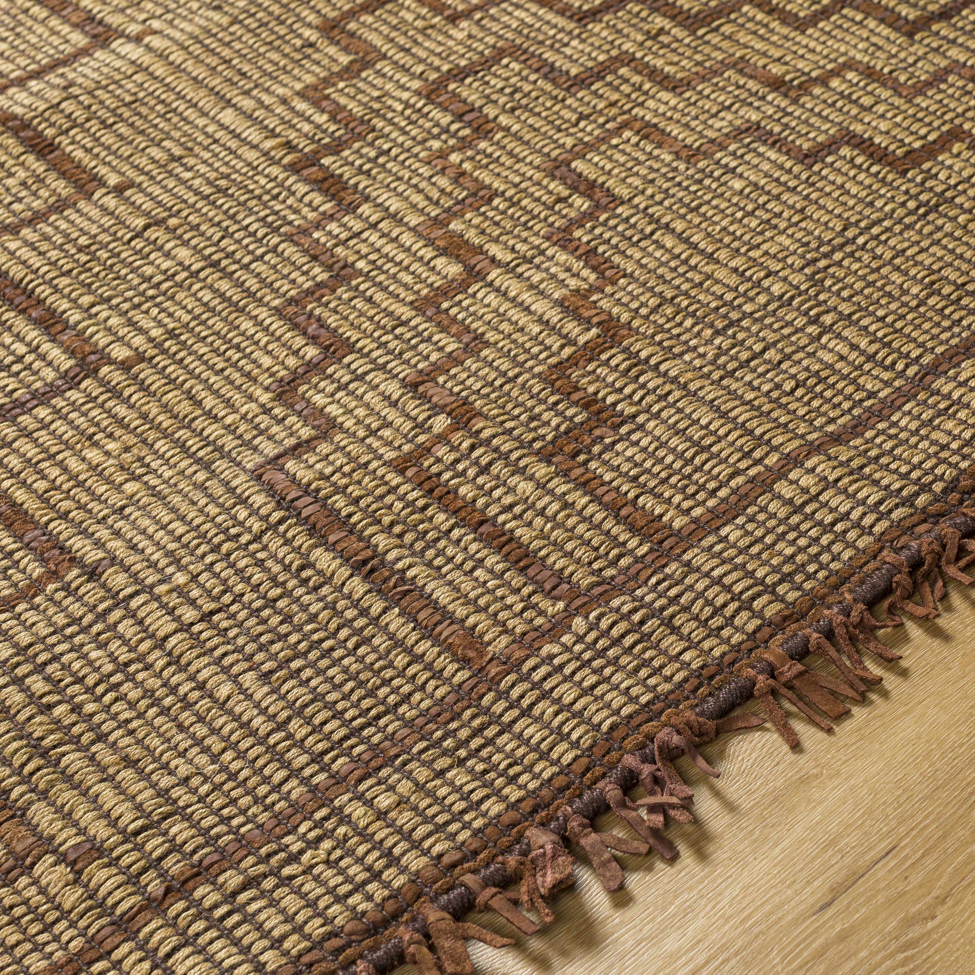 Aoko Jute & Leather Rug - Clearance - Image 6