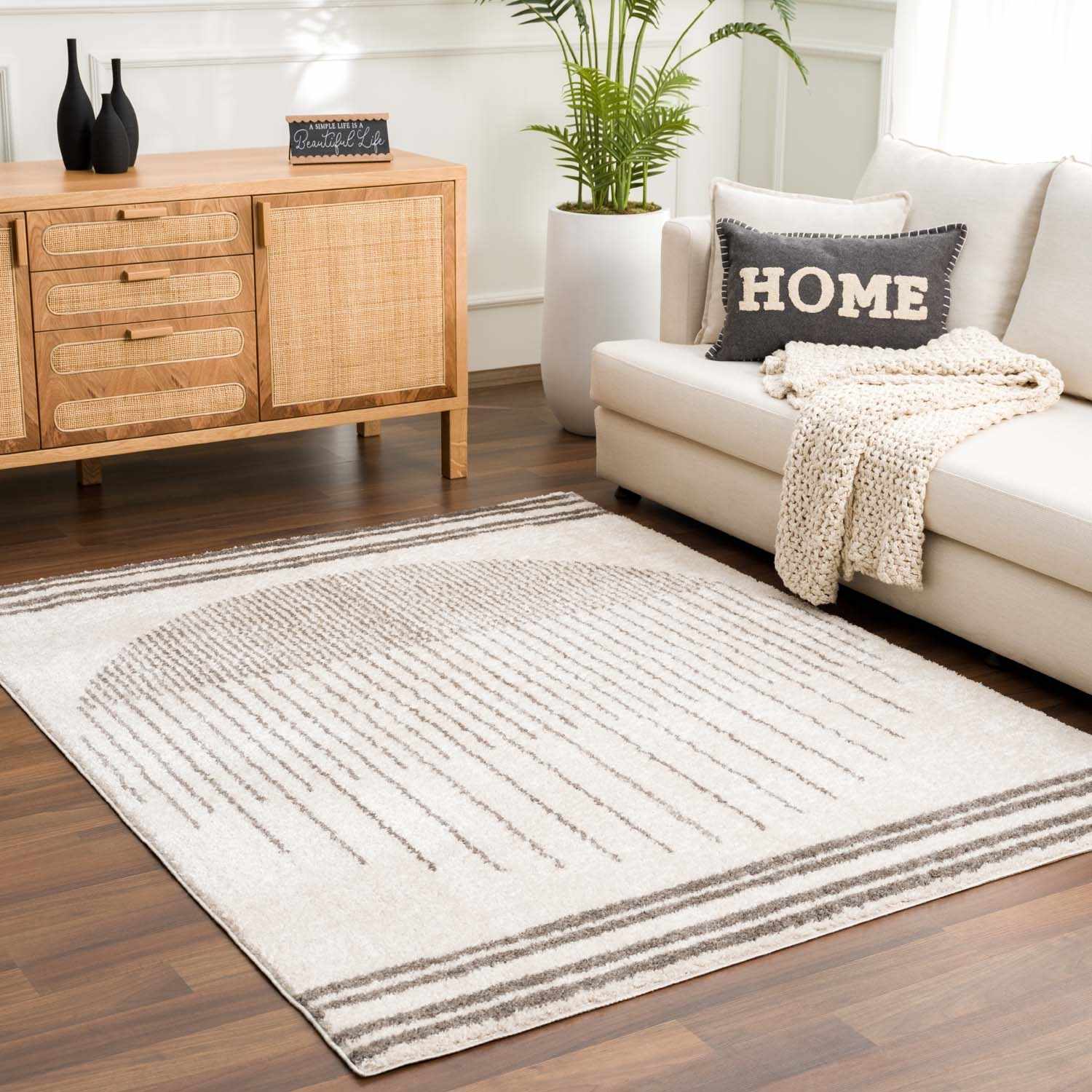 Apichu Charcoal Washable Area Rug - Image 2
