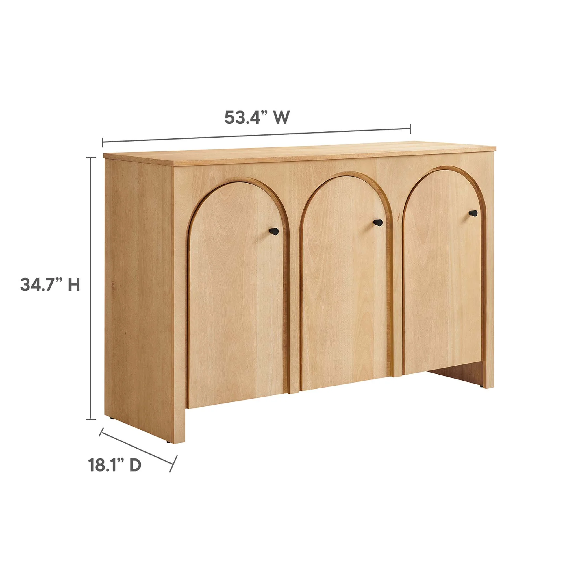 Appia 3-Door Arched Door Sideboard Storage Cabinet by Modway - Image 12